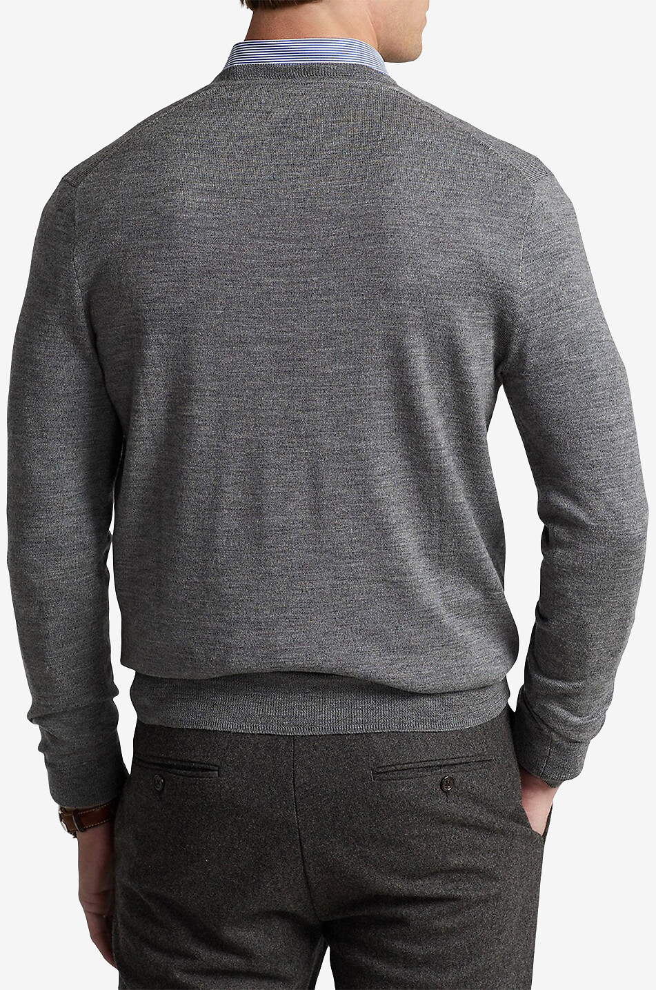 POLO RALPH LAUREN V-Kragen-Pullover aus waschbarer Wolle Slim Fit Pony Herren DUNKELGRAU 3