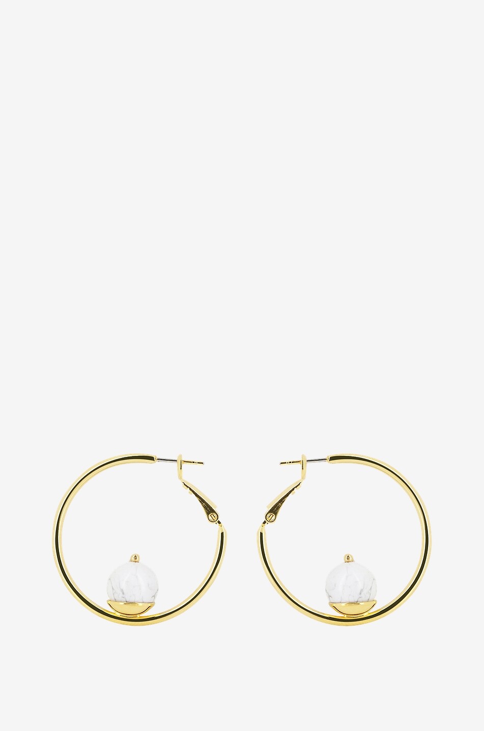 D'ESTRËE Sonia S howlite adorned golden hoop earrings Women WHITE 1