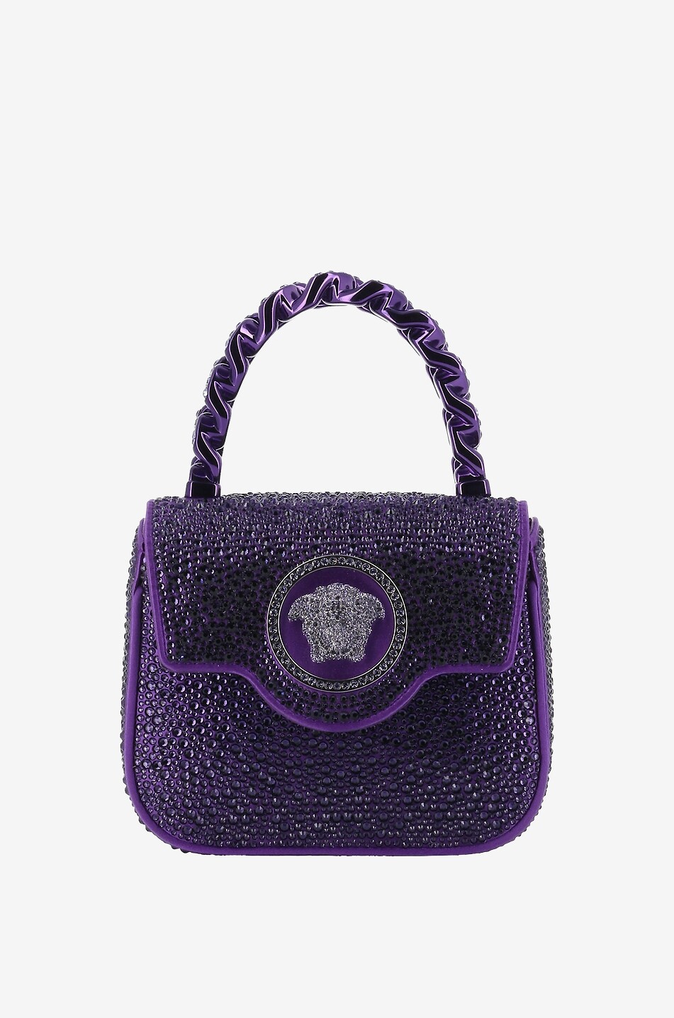 La Medusa Mini crystal and satin handbag
