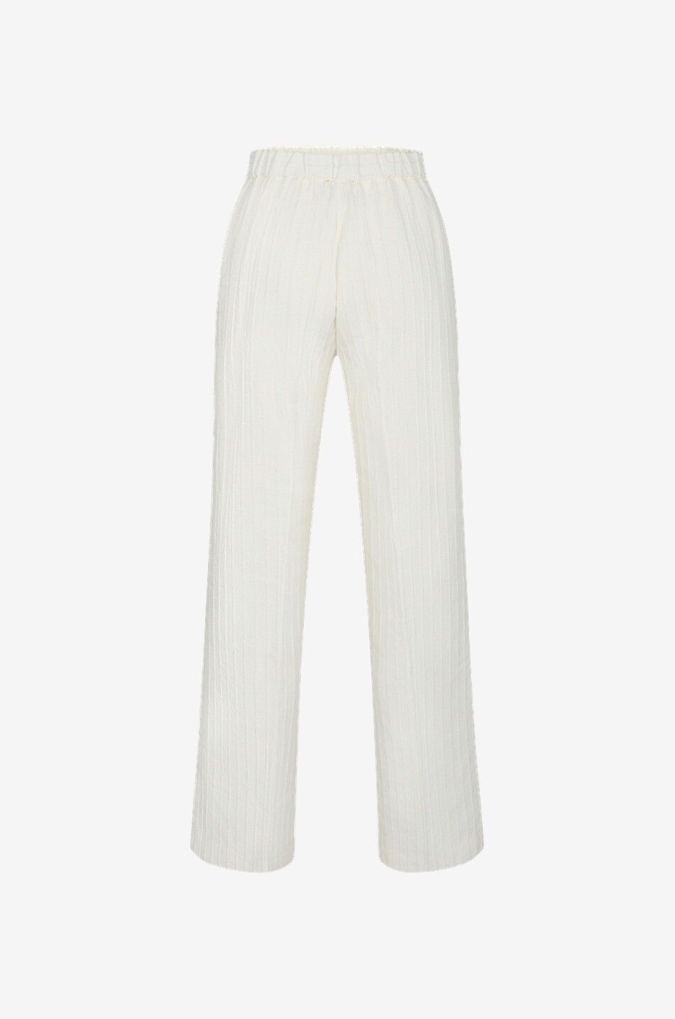 FORTE FORTE Hose mit geradem Bein aus Viskose Baumwolle und Leinen Damen WEISS 2