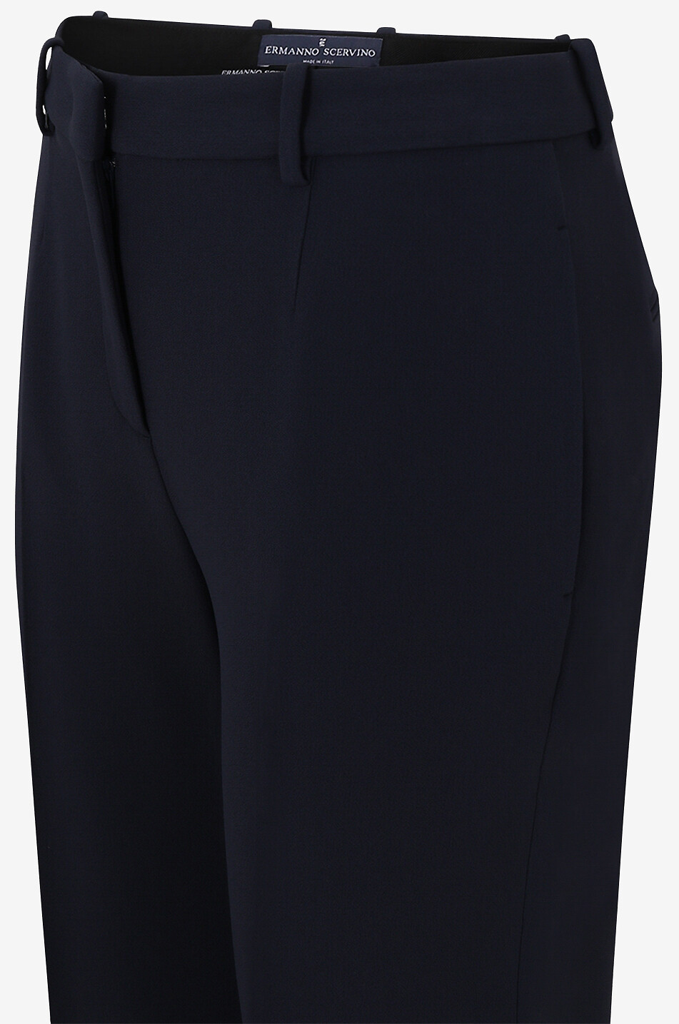 Fliessende Crêpe-Hose mit hoher Taille und weitem Bein