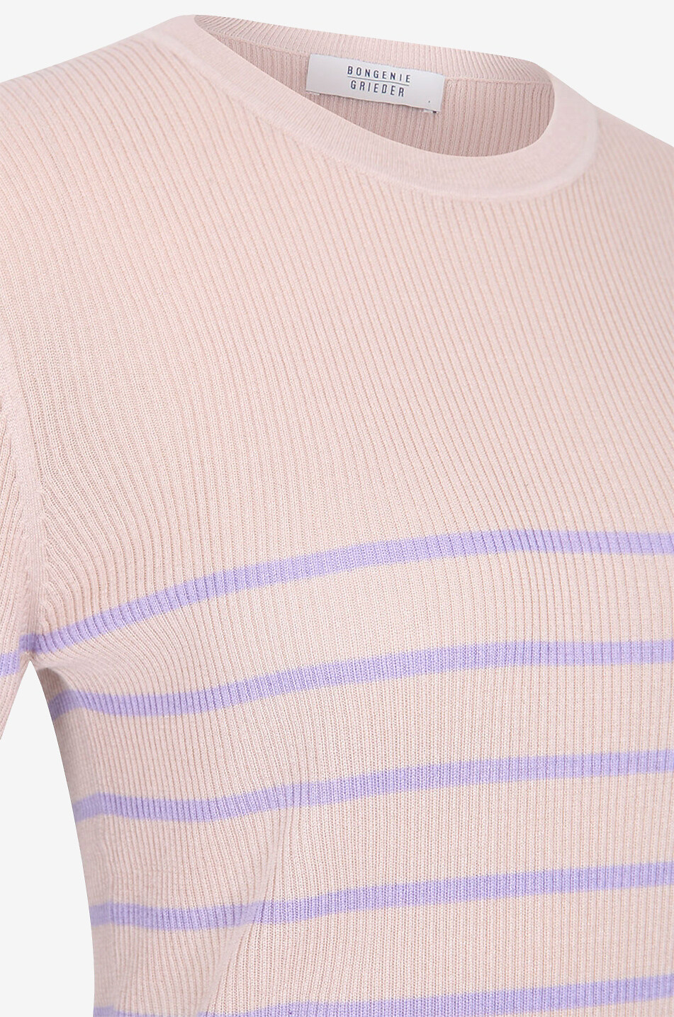Gestreifter Rippstrickpullover aus Seide und Kaschmir