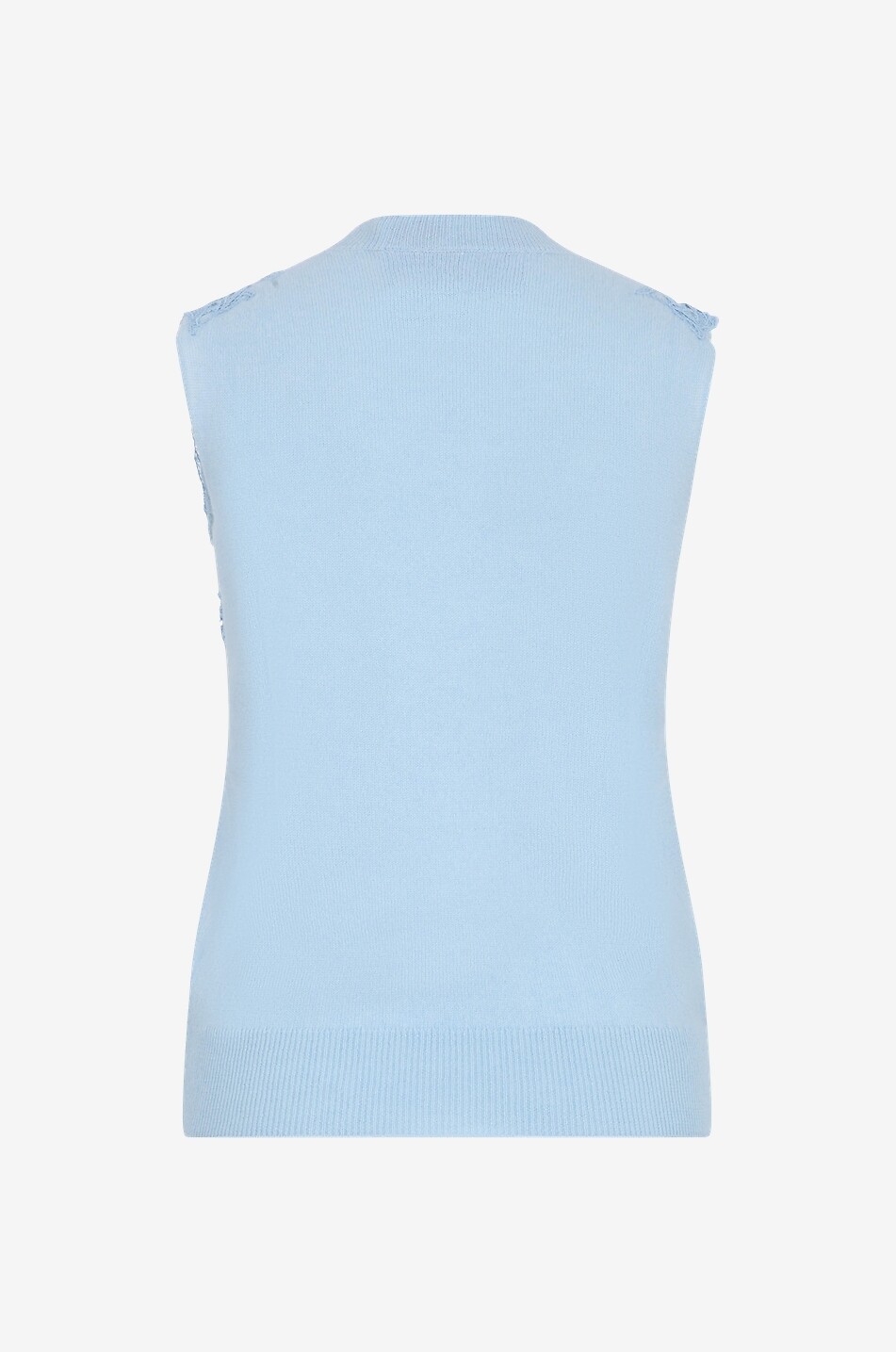 ERMANNO SCERVINO Lace adorned sleeveless cashmere jumper Women BLUE 2