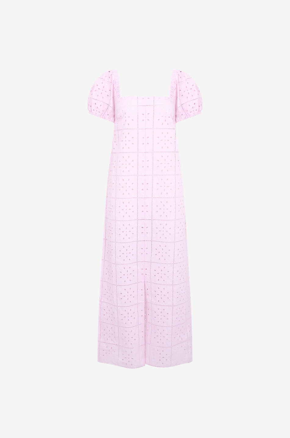 Broderie anglaise long A-line organic cotton dress
