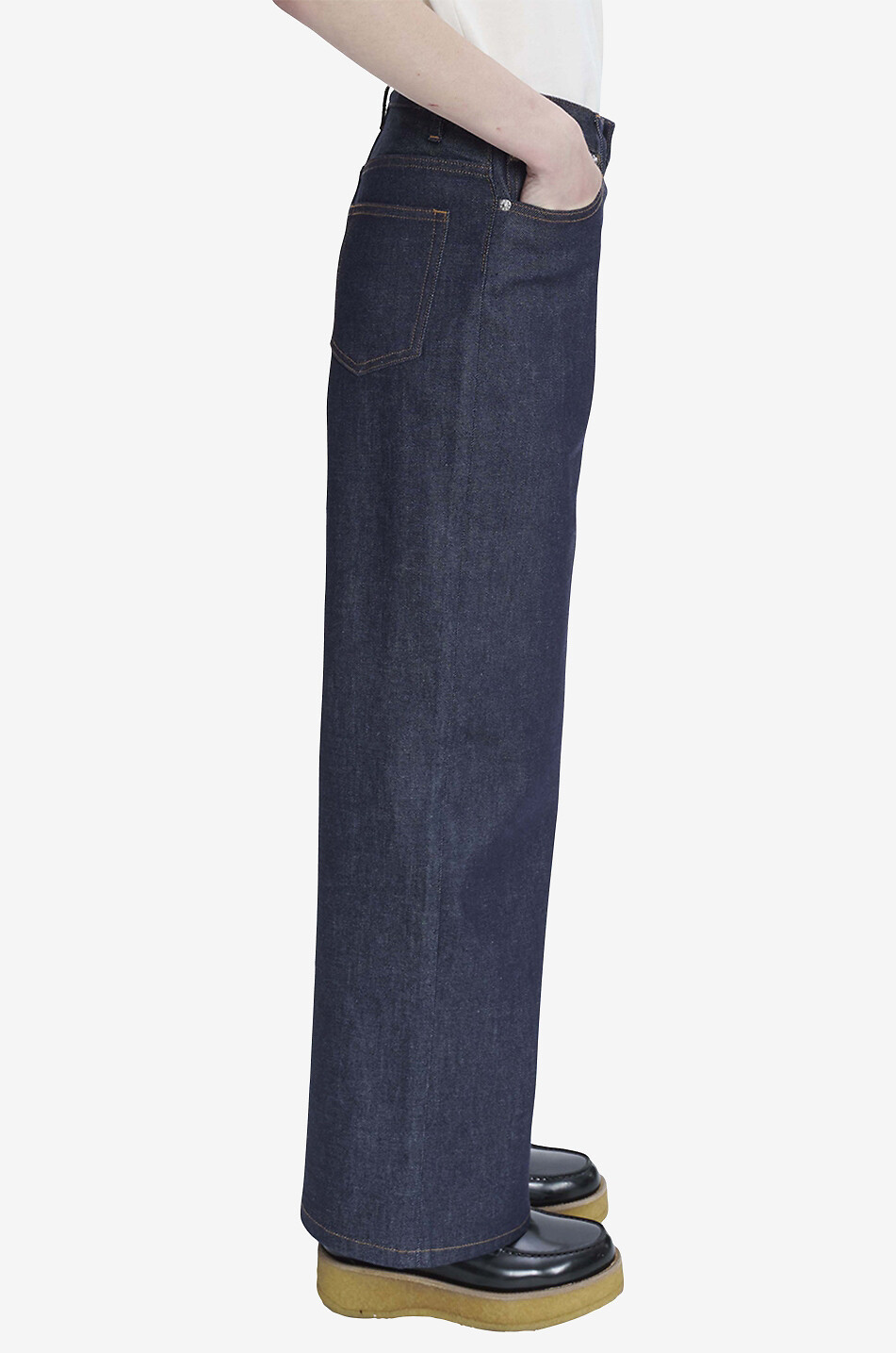 A.P.C. Dunkle weite Jeans mit hoher Taille Elisabeth Indigo Damen DUNKELBLAU 3