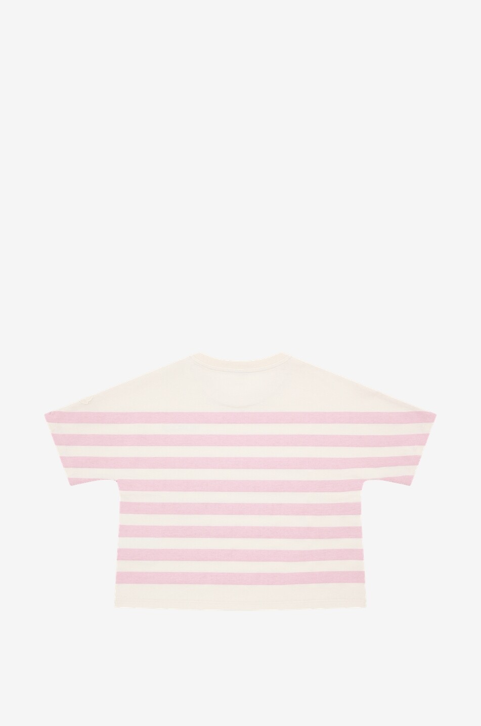 MONCLER Gestreiftes Mädchen-T-Shirt mit Fledermausärmeln Mädchen ROSA 2