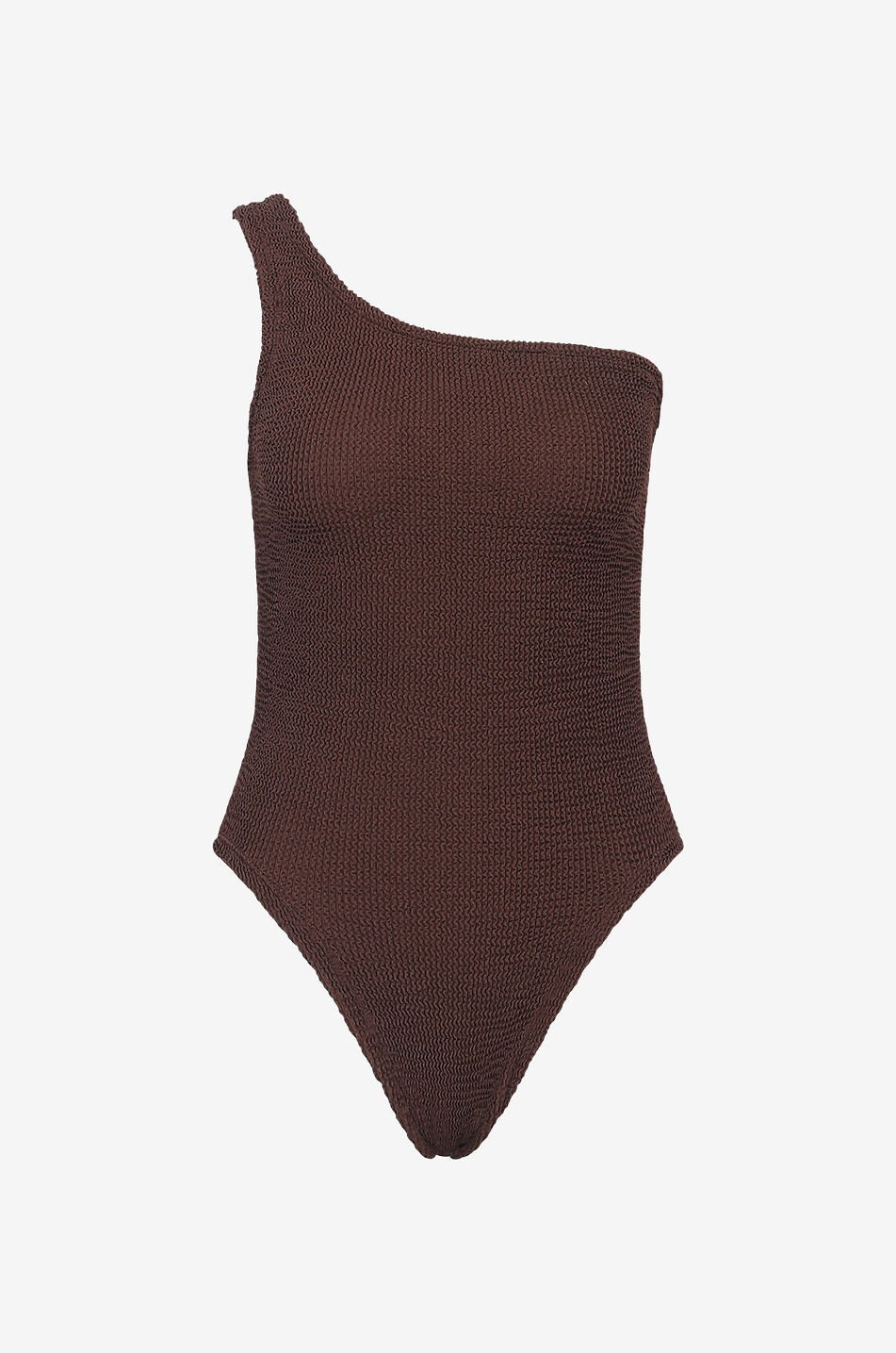 HUNZA G Nancy assymetric swimsuit Women DARK BROWN 1