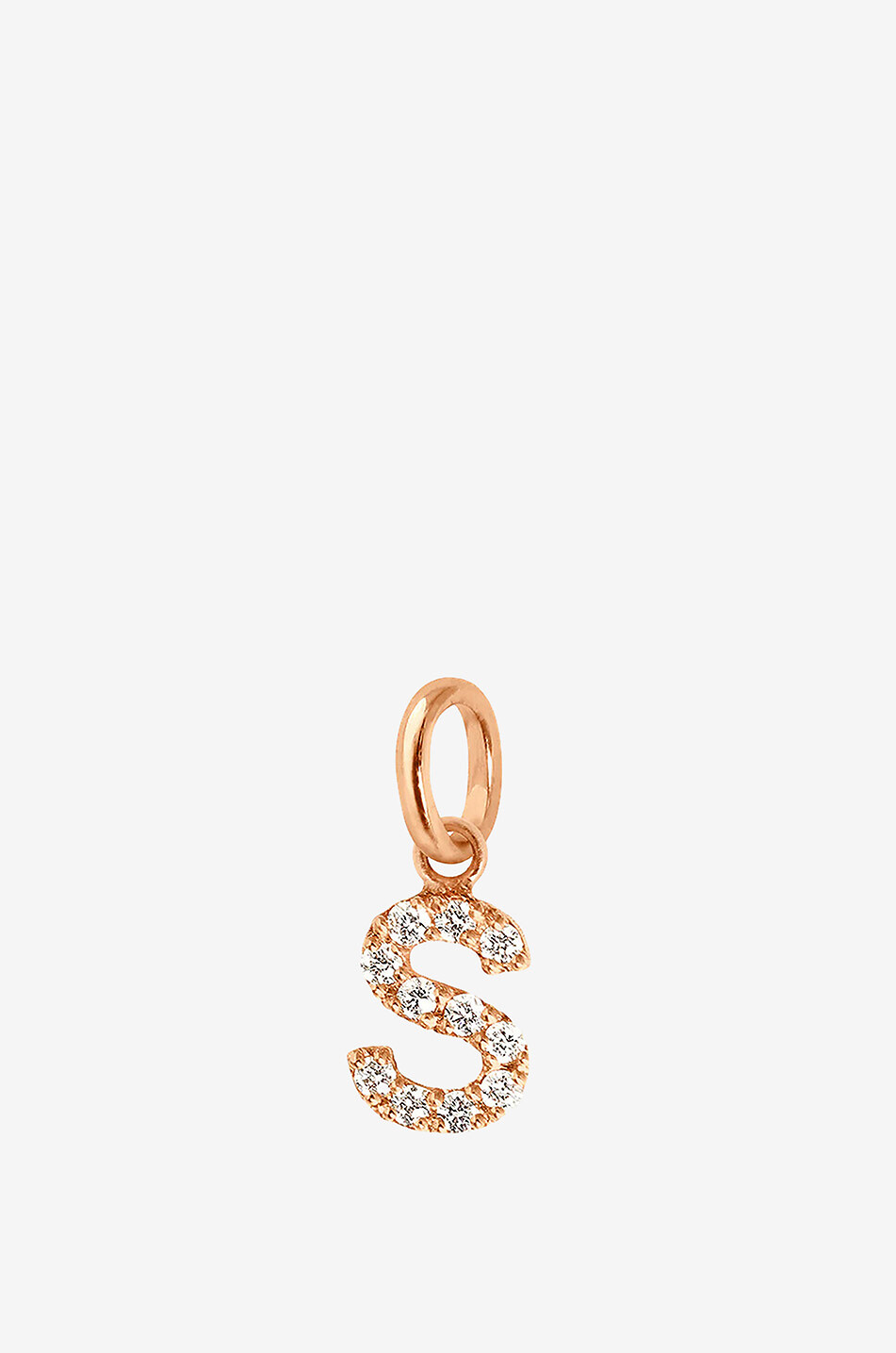 Lucky Letter S rose gold and diamond pendant
