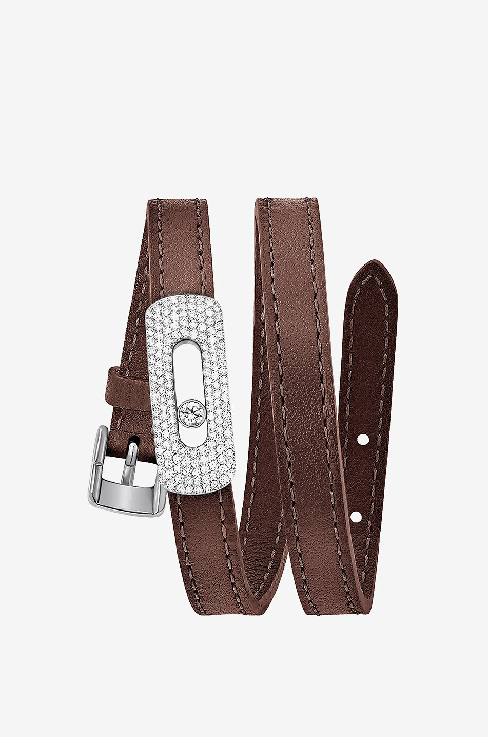 MESSIKA My Move customisable leather bracelet Women BROWN 1