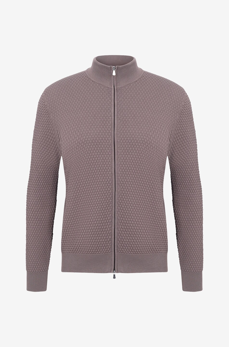 Cardigan aus Baumwolle mit Zip und Stehkragen