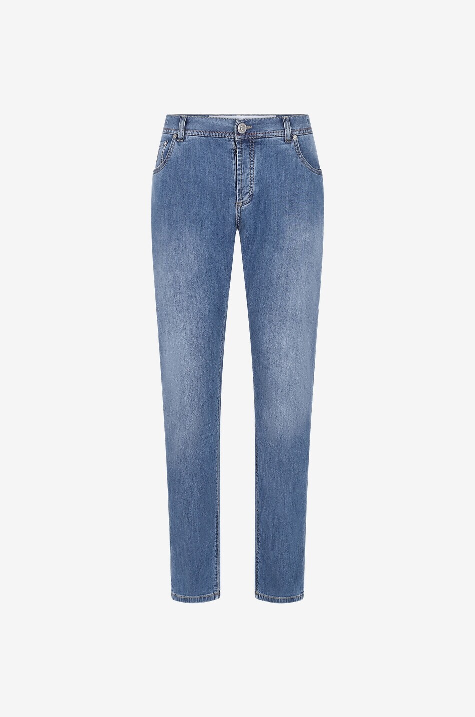 Jean slim délavé en coton et soie Tokyo Luxury Precious Fibers