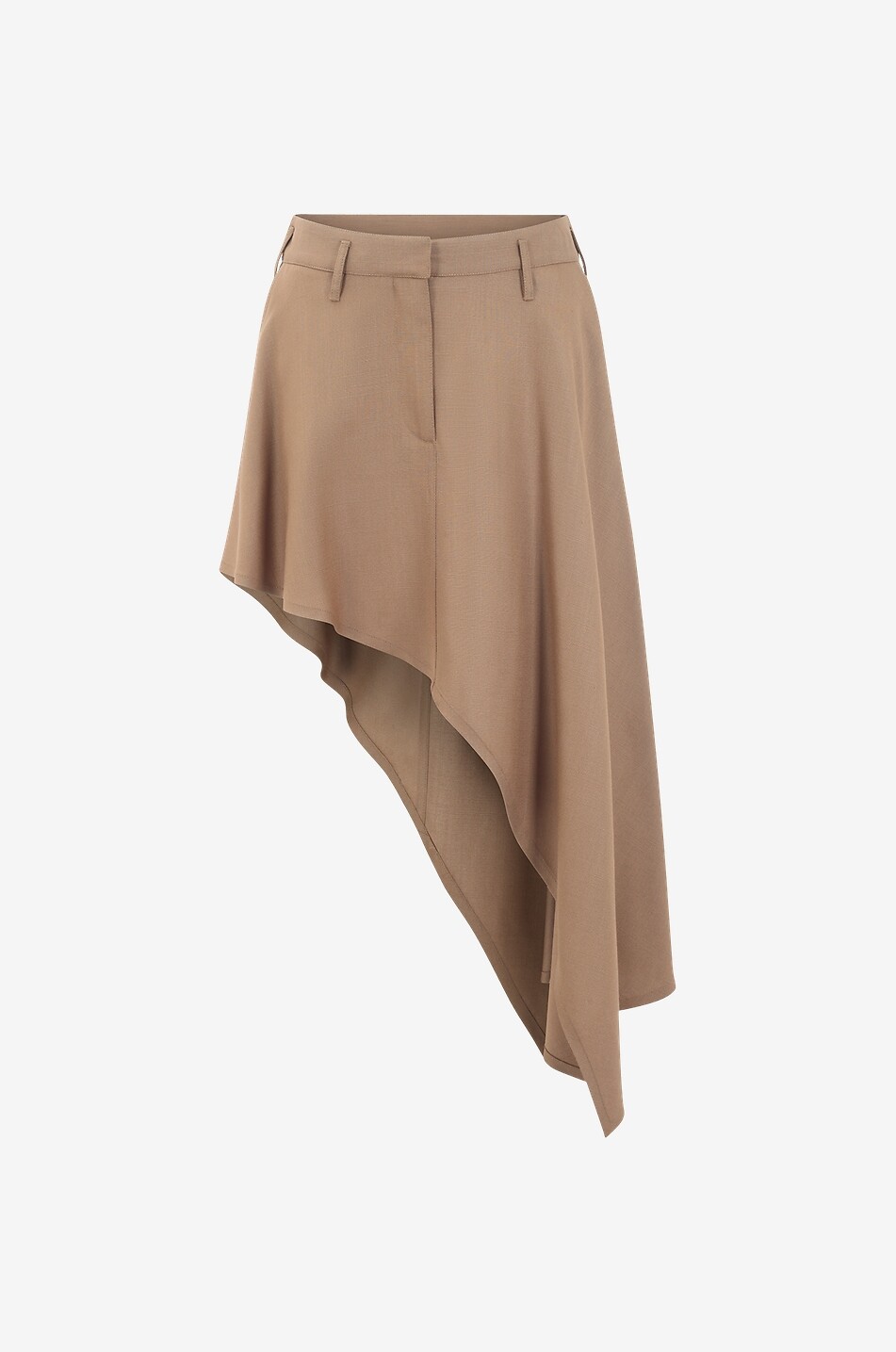 STELLA McCARTNEY Asymmetrischer Rock mit Grain de Poudre-Textur Damen BRAUN 1