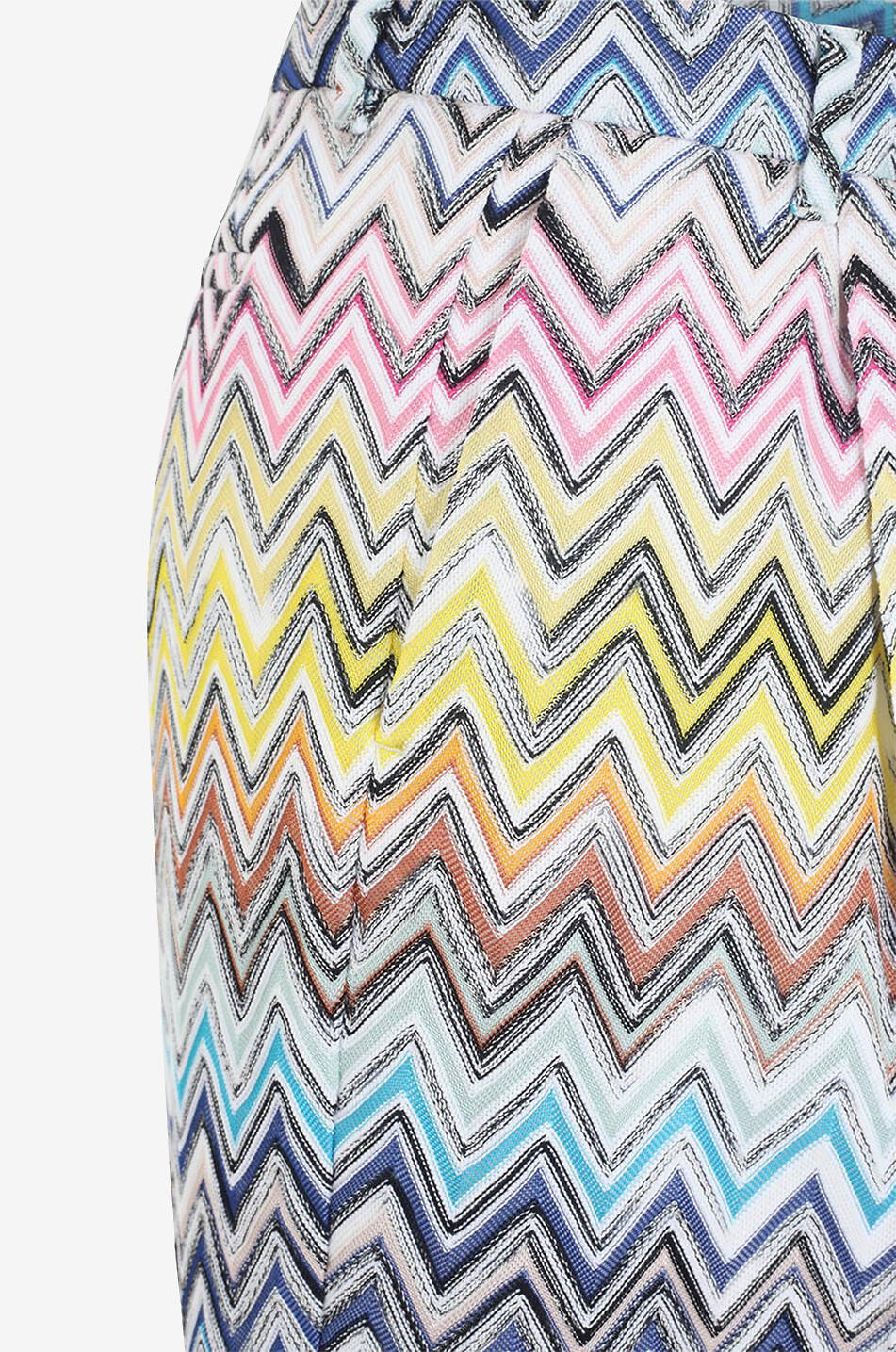 Pantalon large taille haute en maille à chevrons multicolores