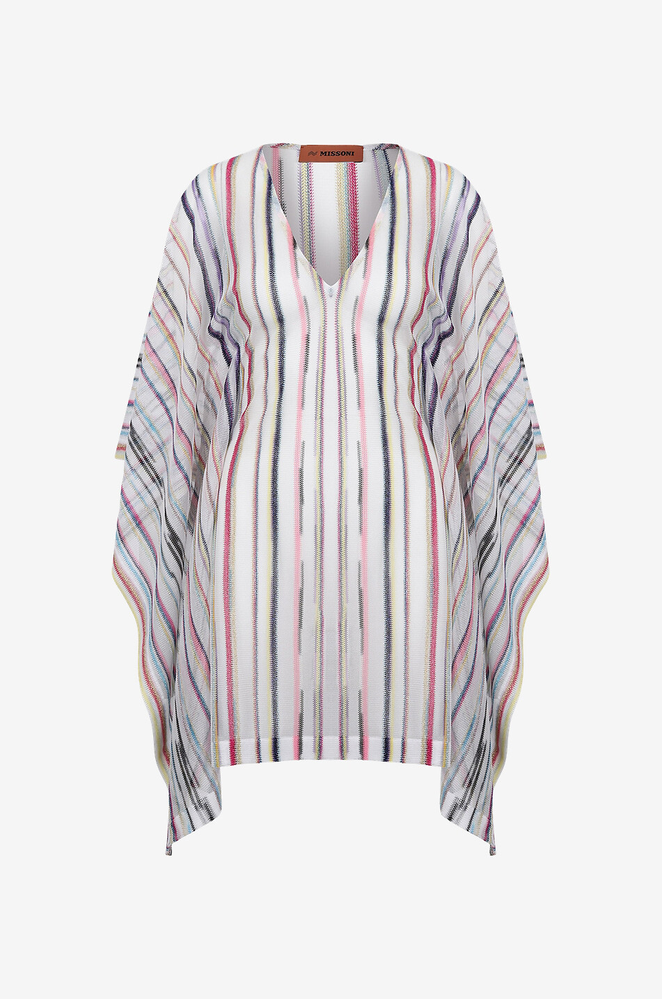 MISSONI Poncho de plage en maille ajourée rayée scintillante Femme MULTICOLORE 1