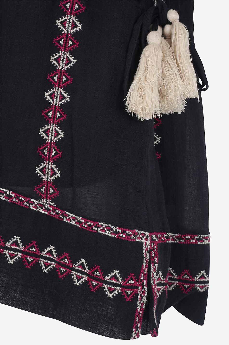 MARANT ETOILE Robe tunique courte brodée en coton Parsley Femme NOIR 3