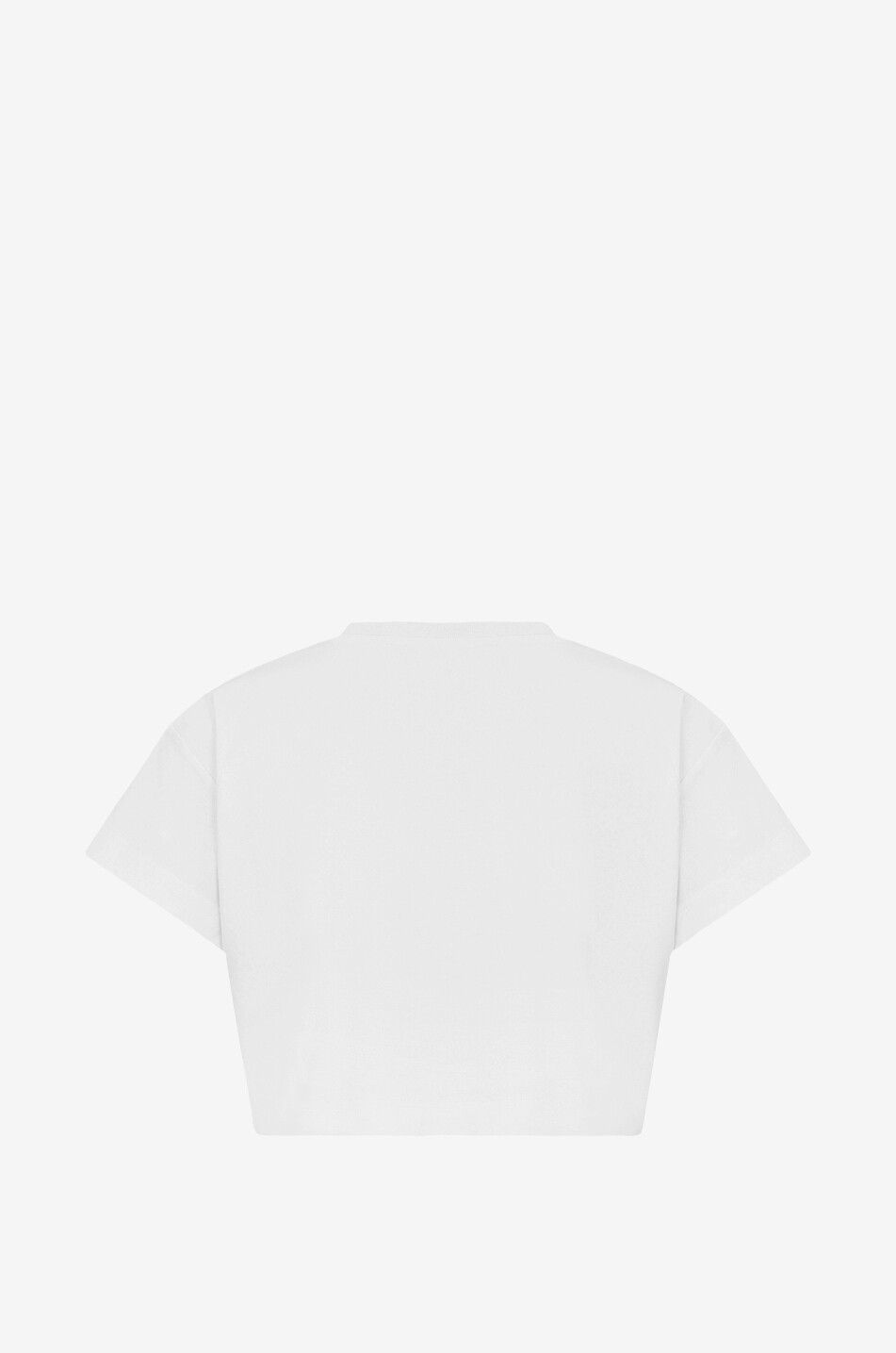 DOLCE & GABBANA KIM Dolce&Gabbana cropped T-shirt with plate Women WHITE 2