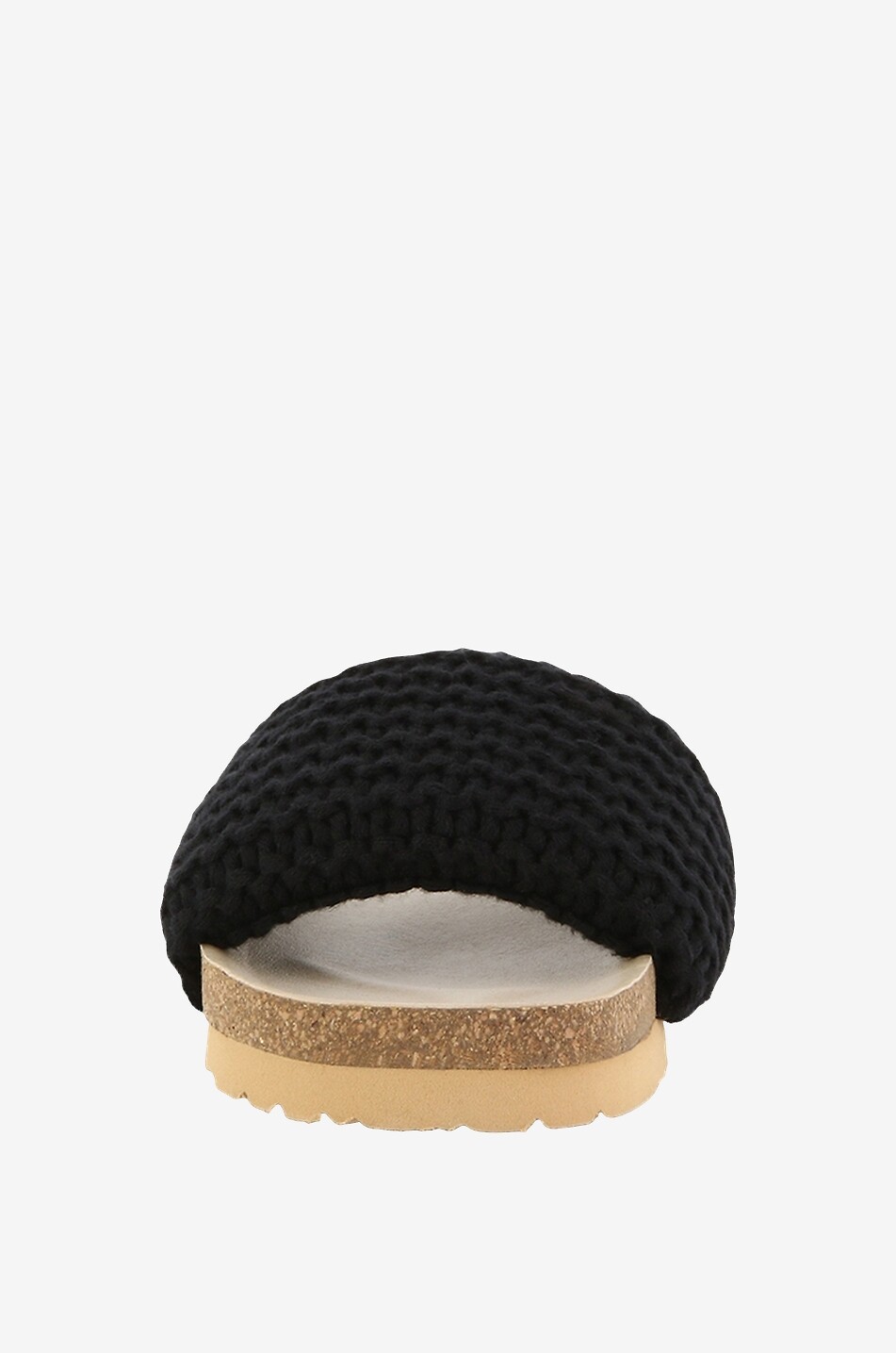 Flache Pantoletten aus Baumwoll- und Wollstrick Minimalist