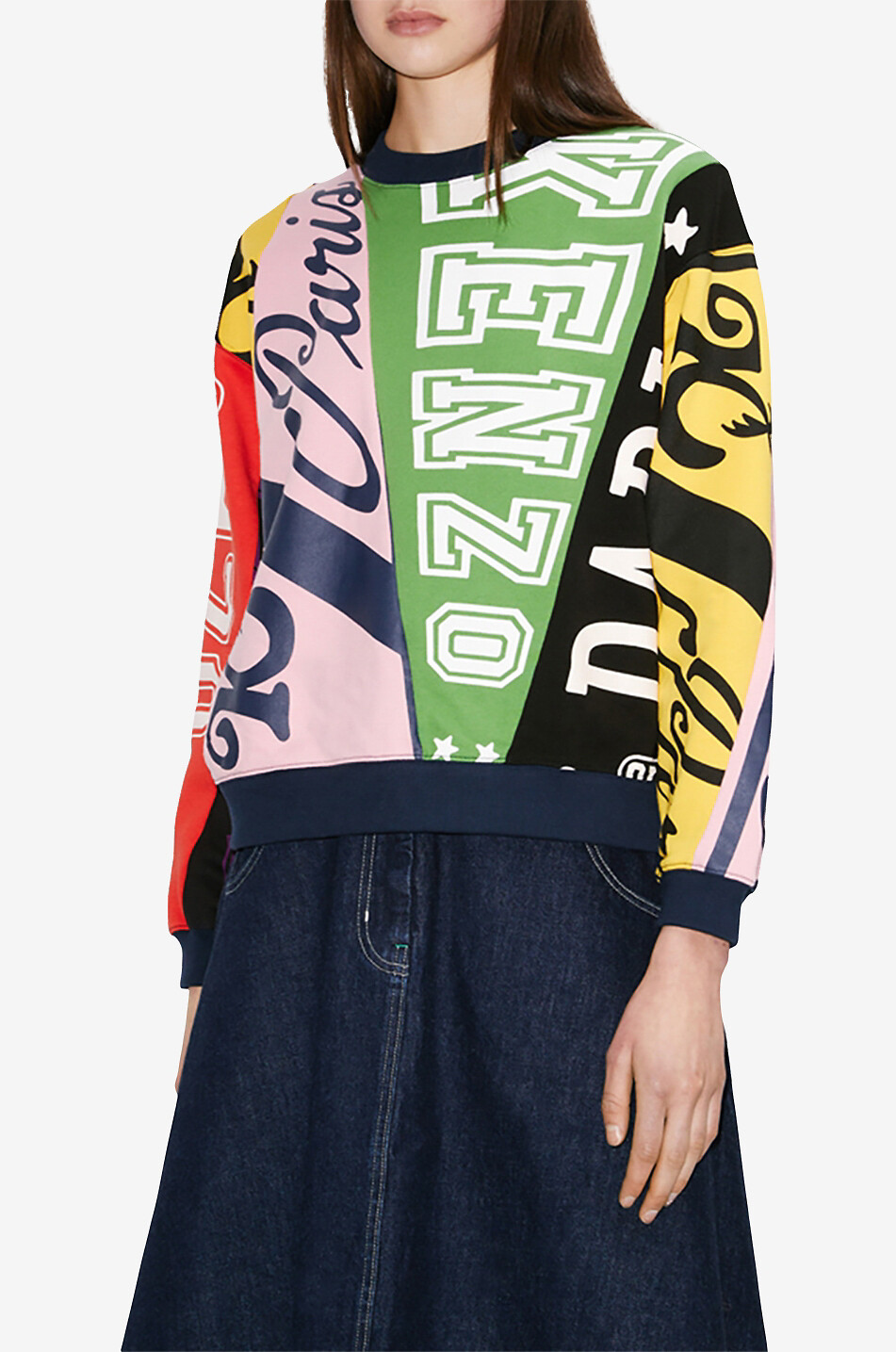 Sweat-shirt à col rond imprimé Kenzo Flag