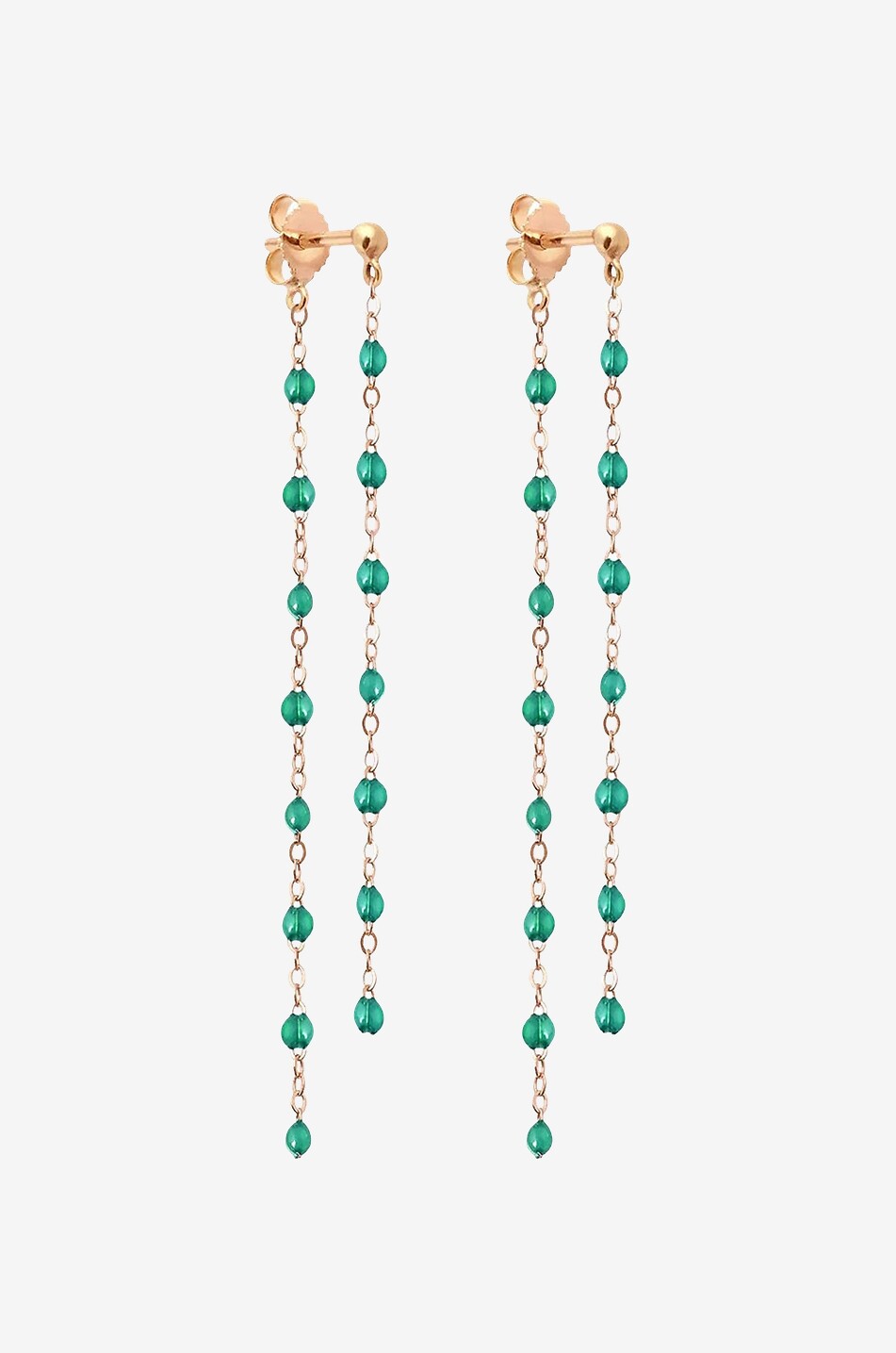 GIGI CLOZEAU Boucles d'oreilles en or rose et résine Dansantes Classique Gigi Femme VERT 1