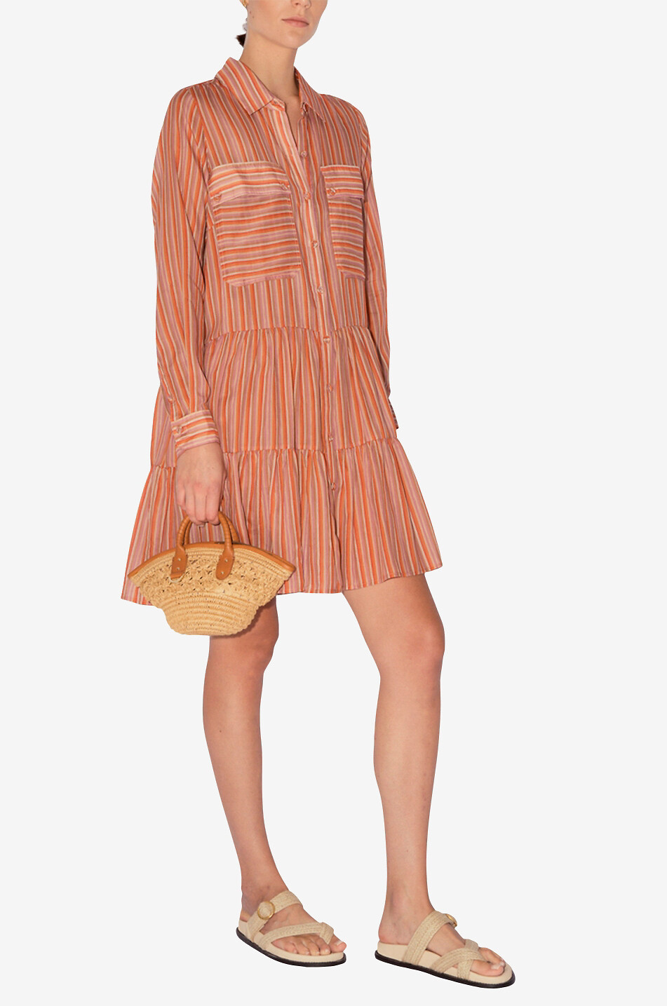 MAGALI PASCAL Talise cotton and silk short shirt dress Women MULTI COLOURED 3