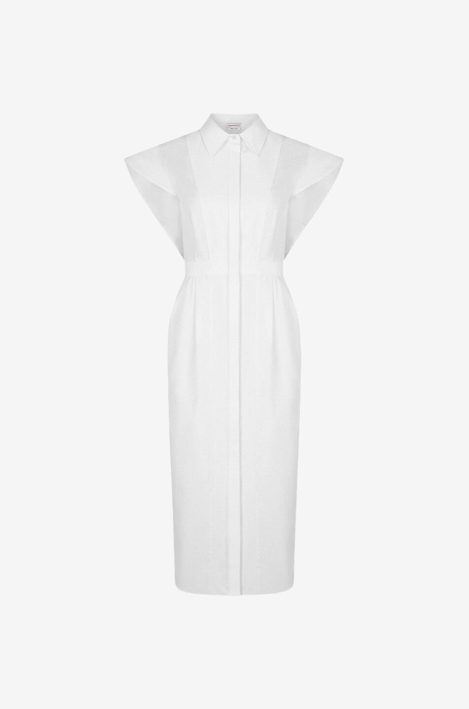 Robe chemise crayon en popeline à mancherons