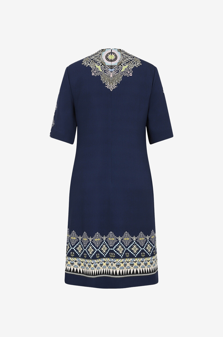 Robe tunique courte à motifs géométriques