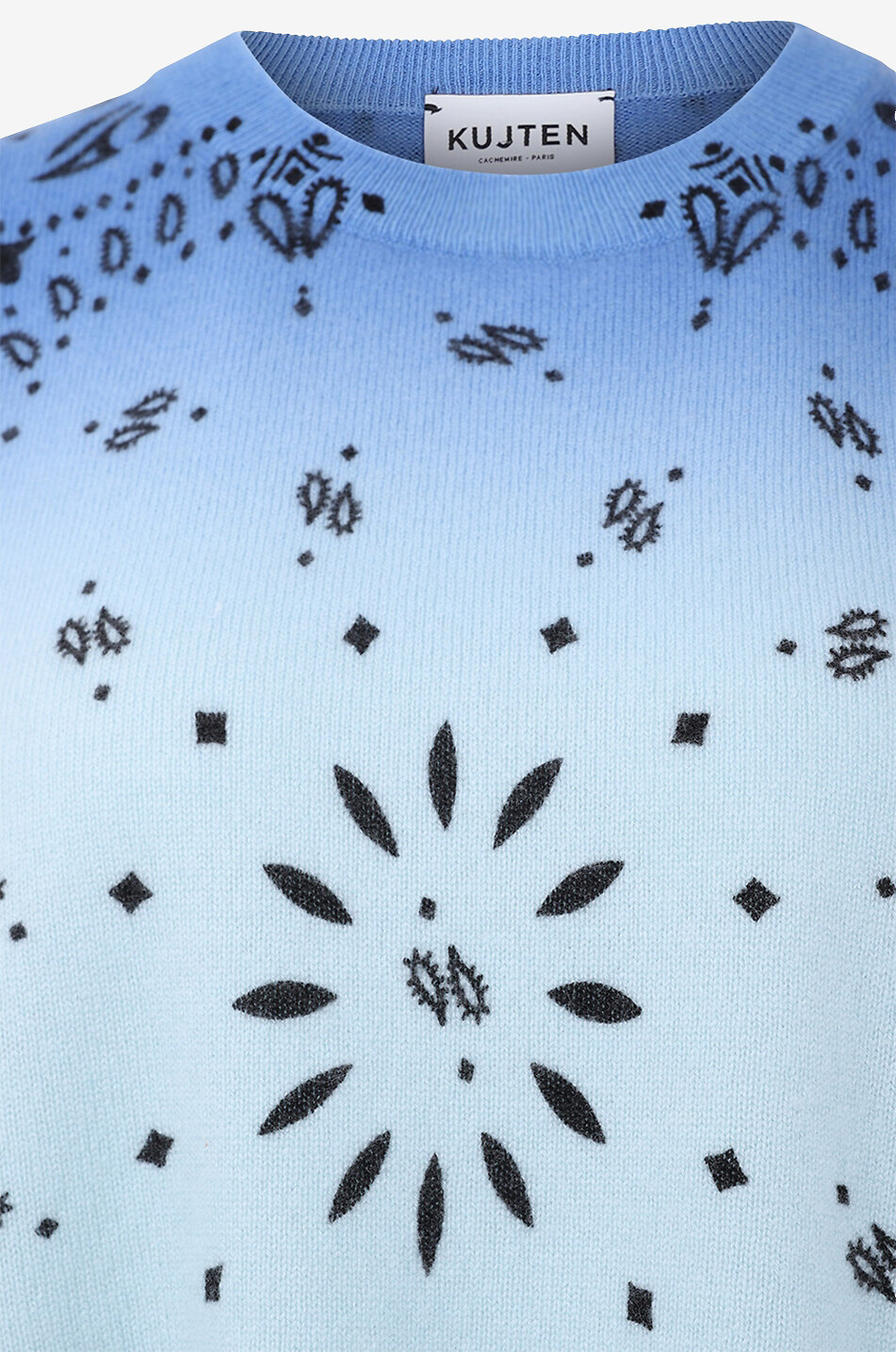 KUJTEN Kurzärmeliges T-Shirt aus Kaschmir Teo Damen MITTELBLAU 3