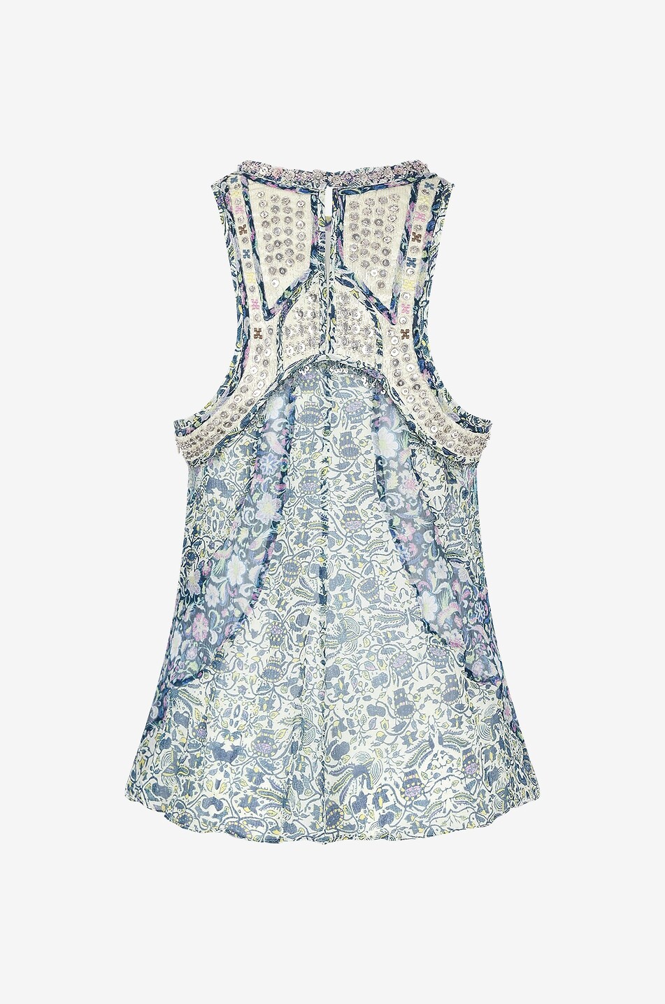 Top sans manches en soie à sequins Onyle
