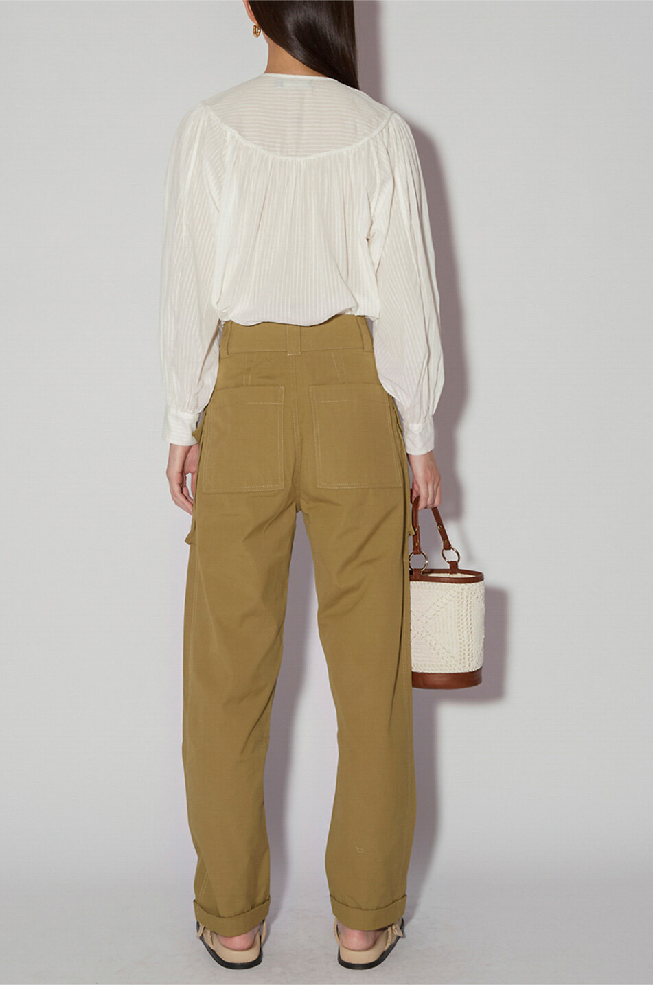 MAGALI PASCAL Noelle cotton cargo trousers Women LIGHT KHAKI 5