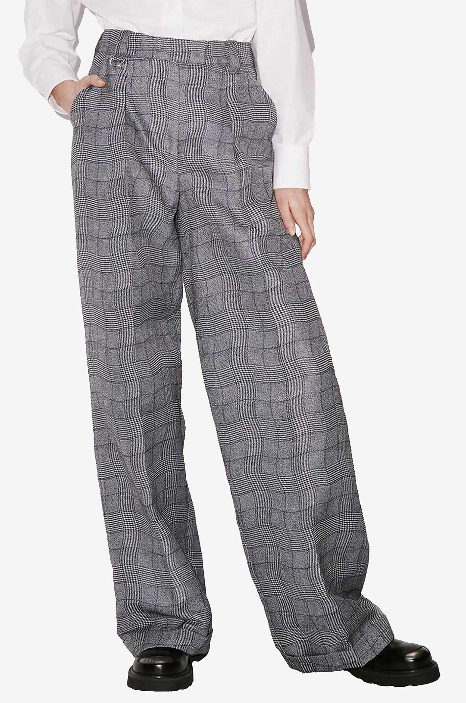 KENZO Gerade geschnittene Hose Wavy Check Damen GRAU 4