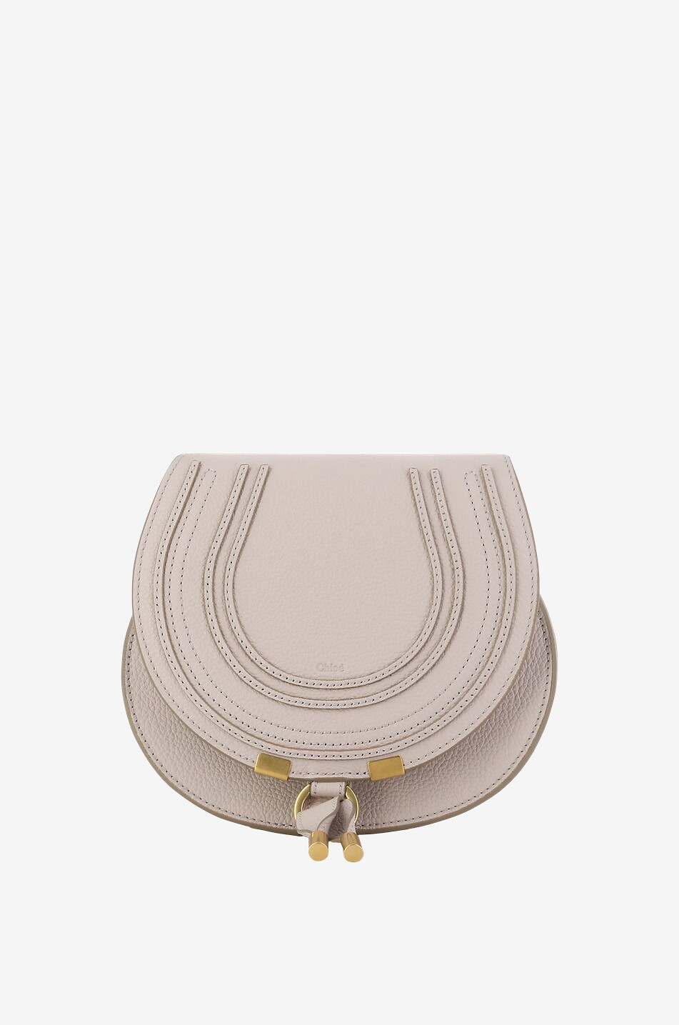 CHLOE Sac porté épaule en cuir grainé Marcie Small Femme GRIS CLAIR 1