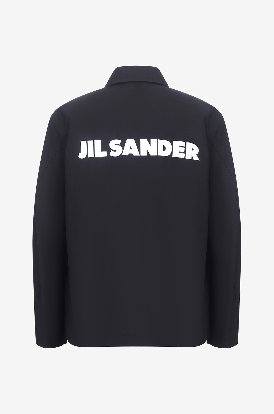 JIL SANDER Logo printed dry touch cotton shirt jacket Men BLACK 2