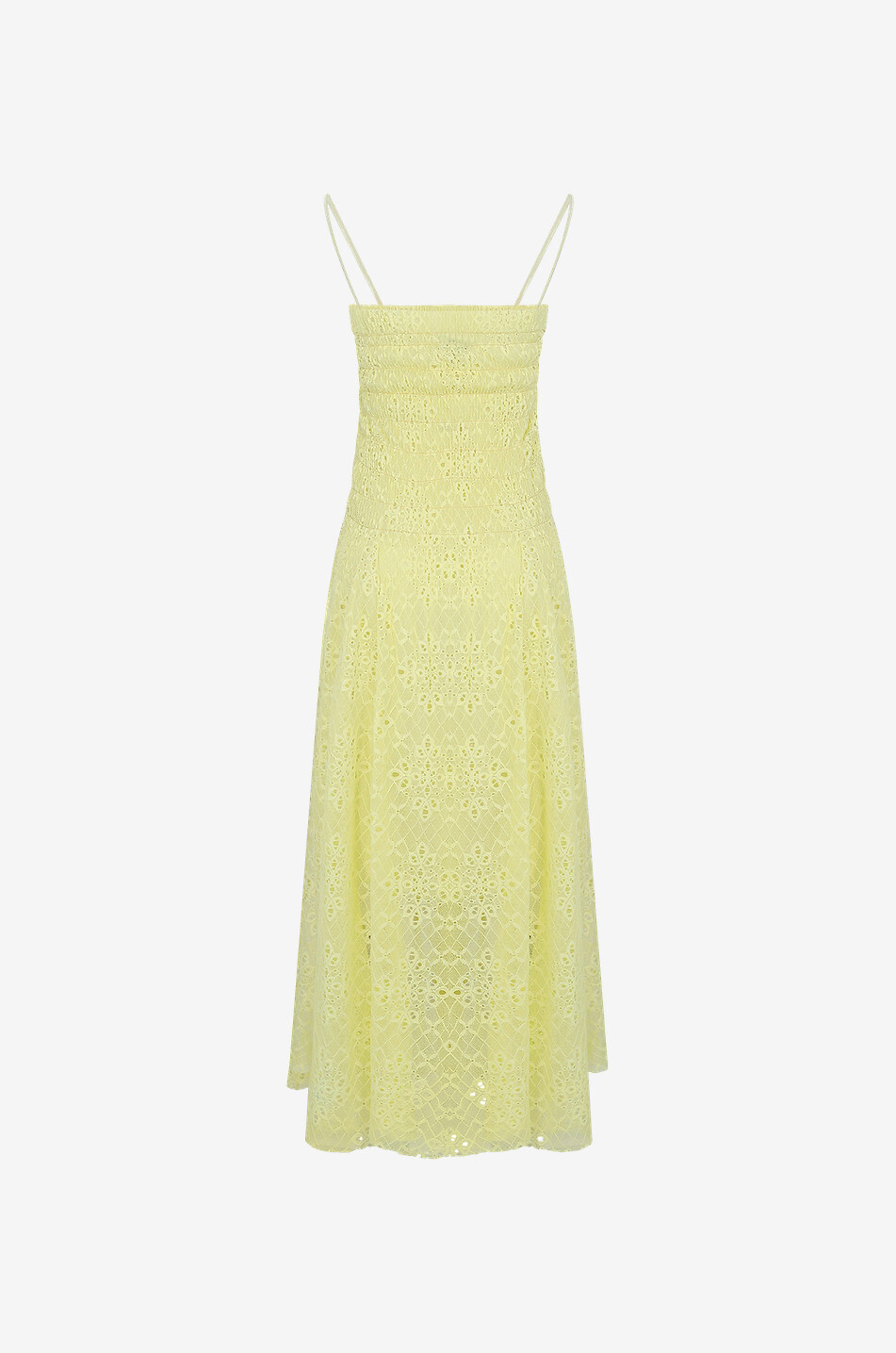 FORTE FORTE Robe longue à bretelles en dentelle d'Alençon Femme JAUNE 2