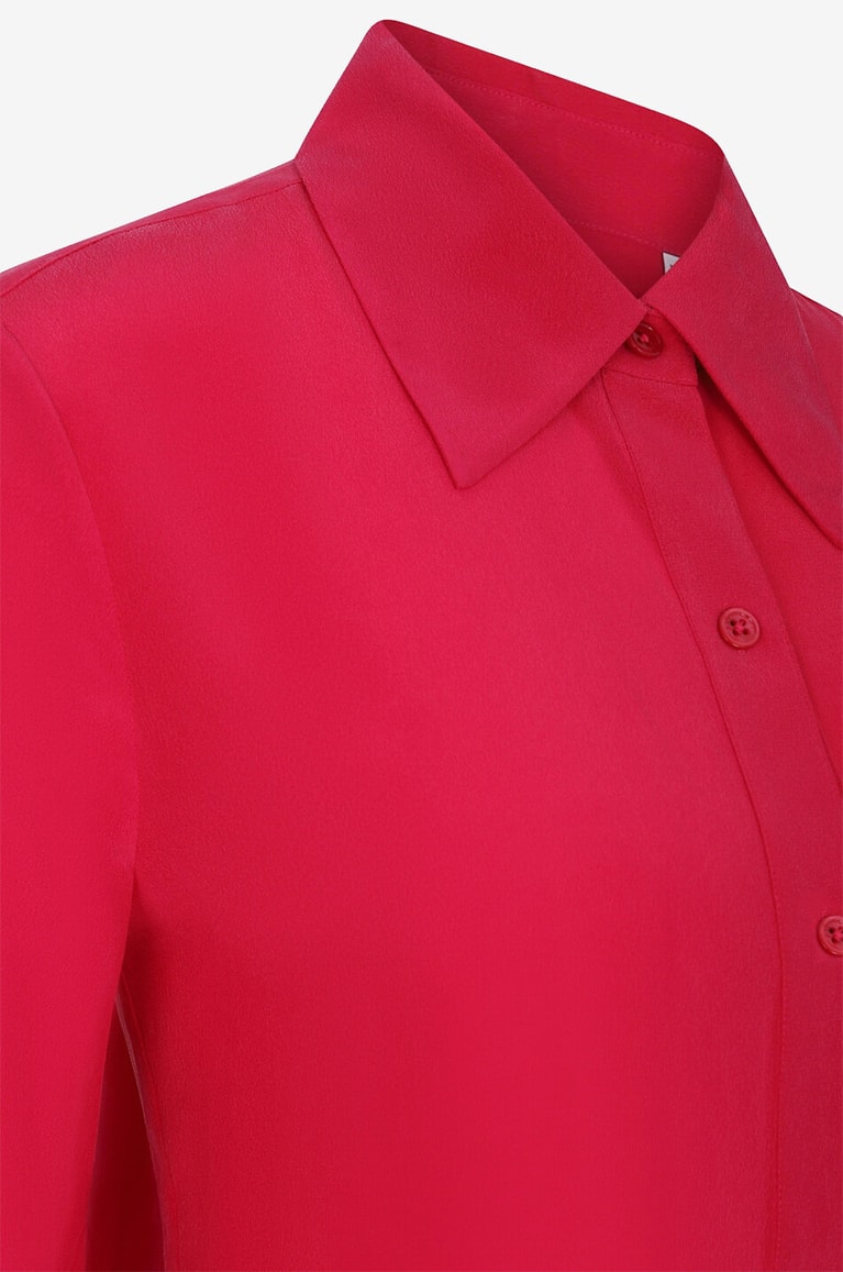 EQUIPMENT Leona silk long-sleeved shirt Women DARK PINK 3