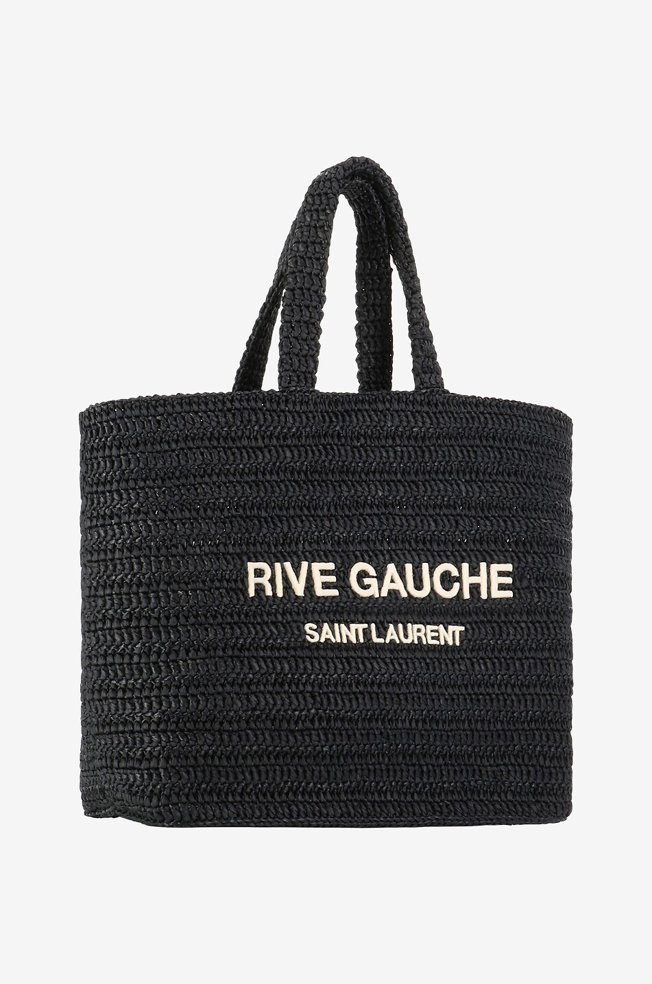 SAINT LAURENT PARIS Häkel-Shopper aus Bast Rive Gauche Damen SCHWARZ 2