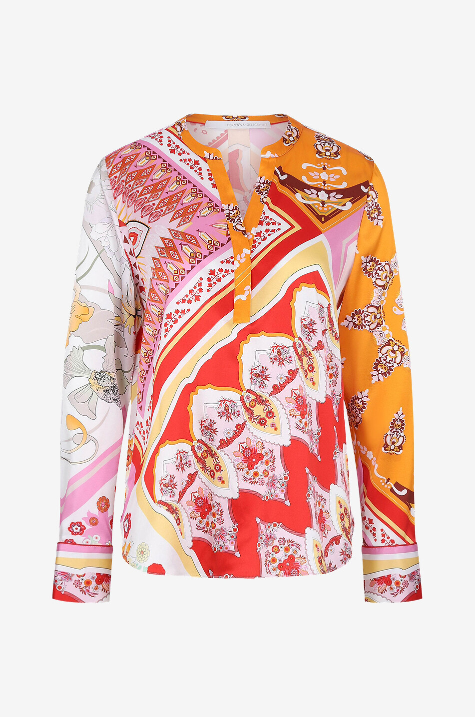HERZEN'S ANGELEGENHE Langärmelige Bluse aus Seide mit Patchwork-Print Damen BUNT 1