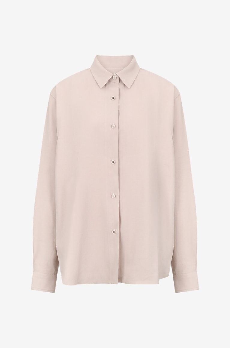 THE FRANKIE SHOP Langarm-Hemd aus fliessendem Twill Lotta Fluid Damen BEIGE 1