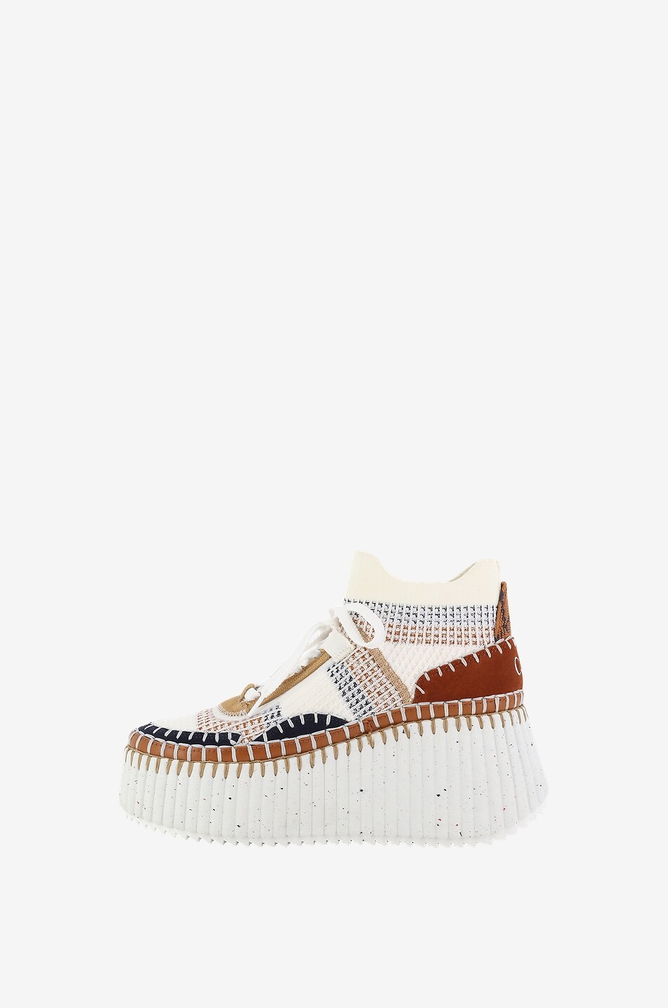 CHLOE Nama high-top wedge knit sneakers Women MULTI COLOURED 3