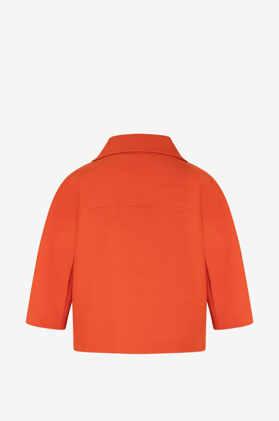 Boxy wool blazer with three-quarter sleeves