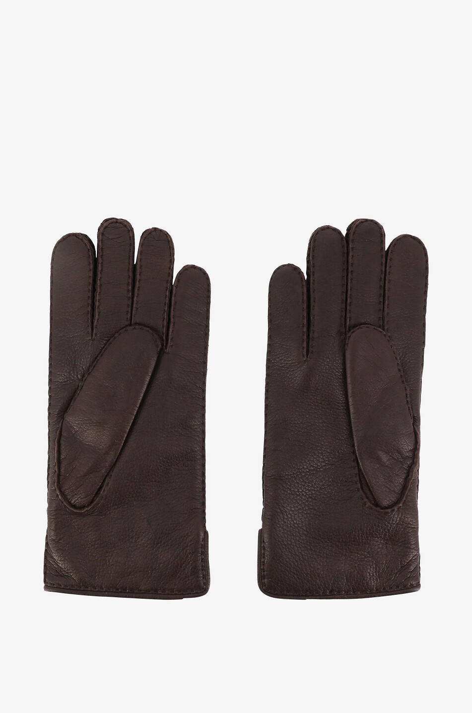 PIERO RESTELLI Gants en cuir de cerf et cachemire Homme MARRON FONCÉ 2