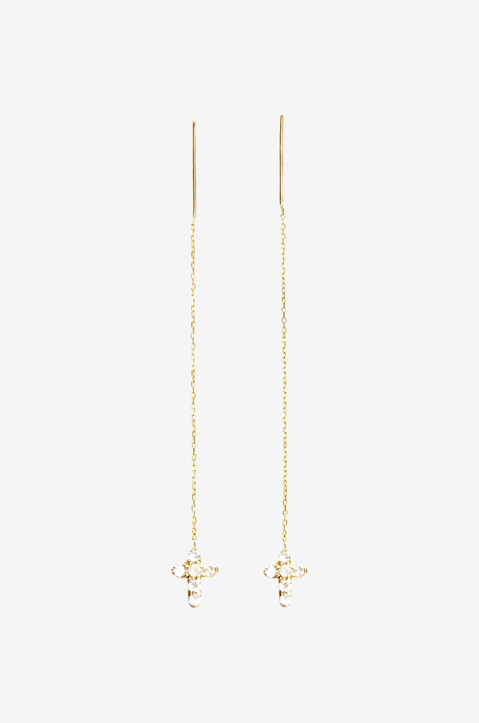 Ohrringe aus Gelbgold mit Kreuz Faith Chain Reaction