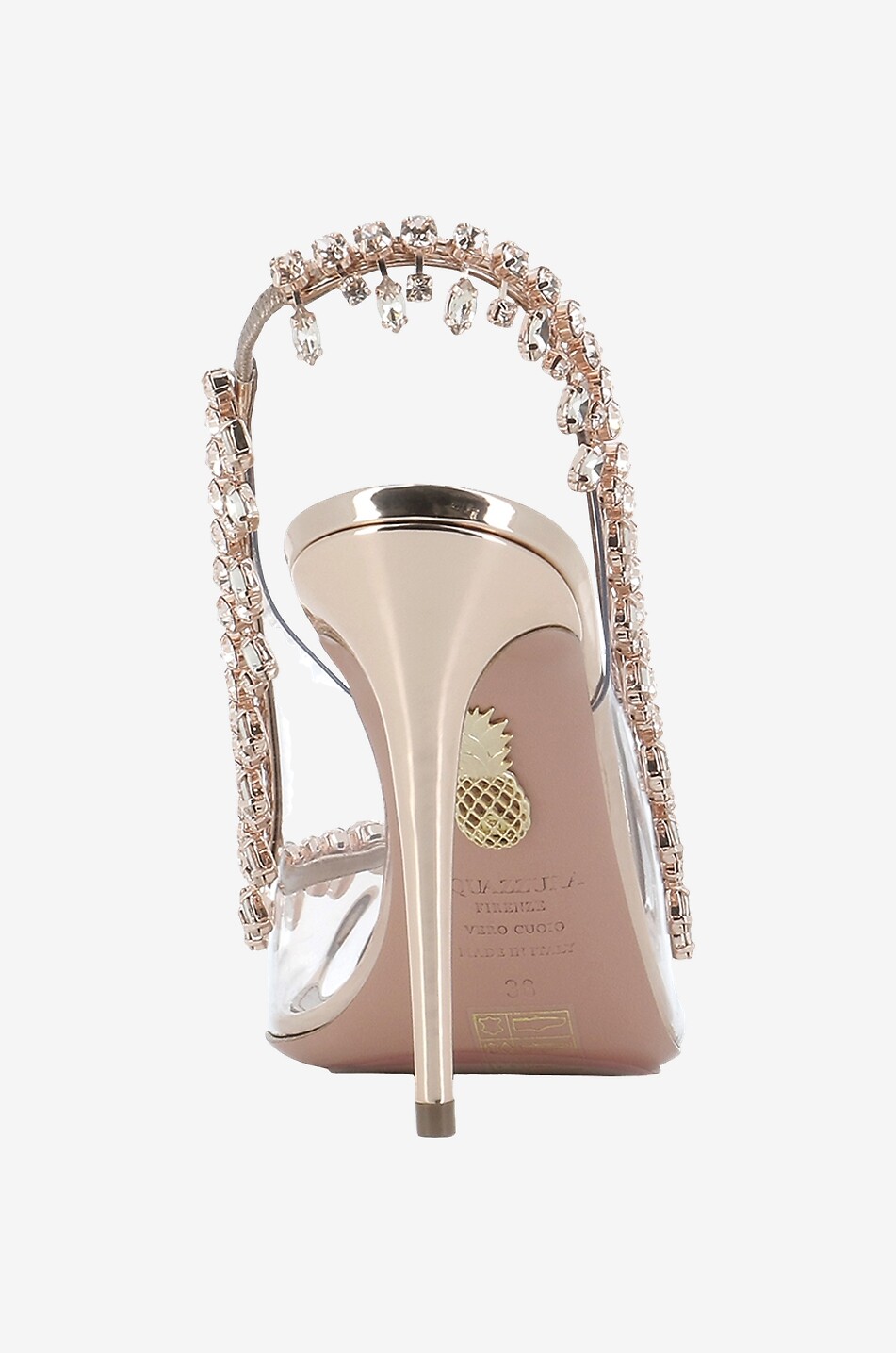 AQUAZZURA Temptation Crystal 105 plexiglass open-toe sandals Women GOLDEN 4