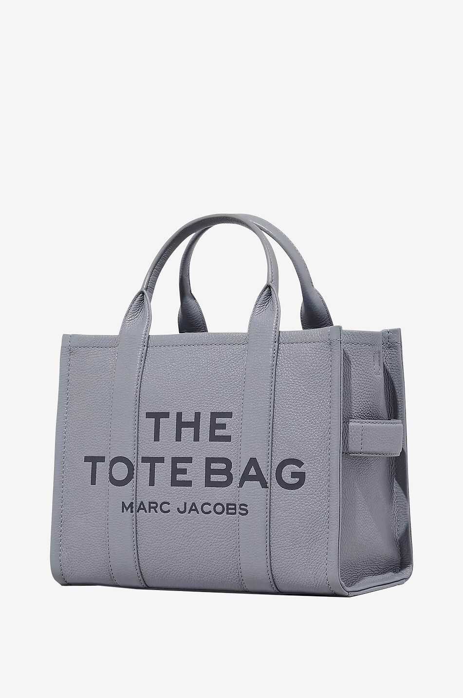 Grey shops leather tote bag