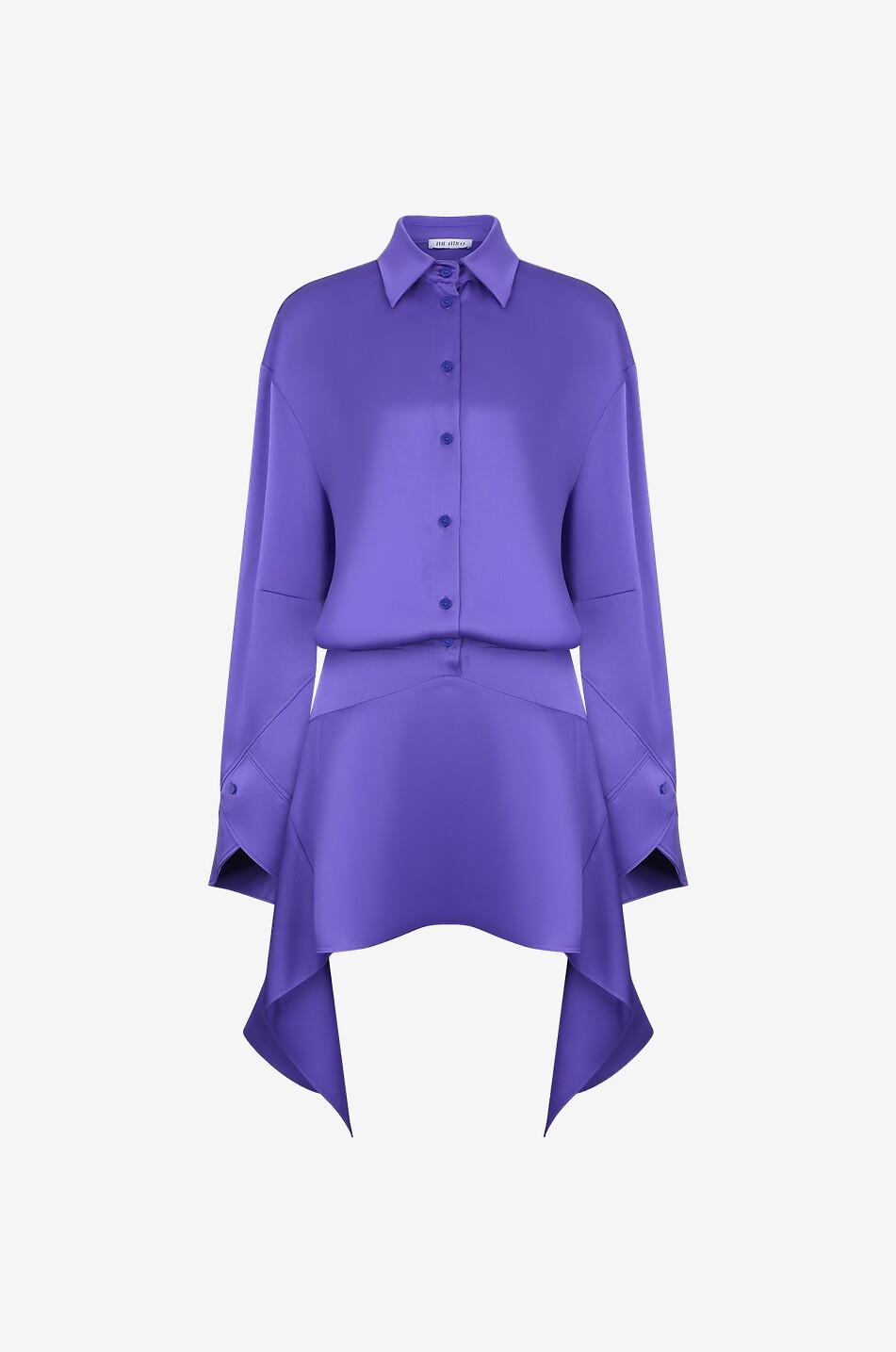 THE ATTICO Mini robe chemise asymétrique Mischa Femme VIOLET 1