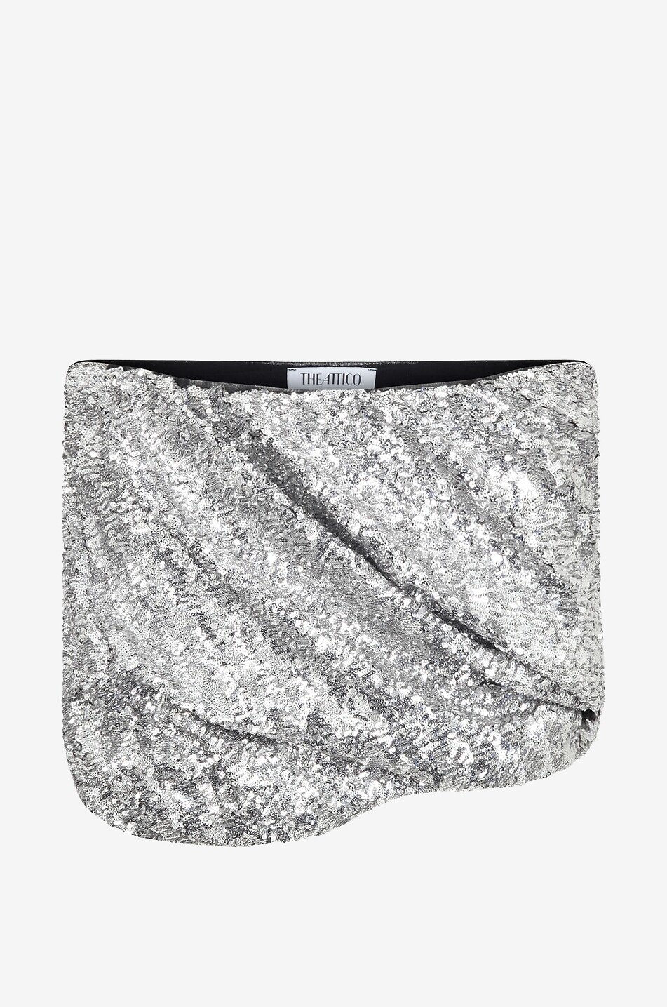 Asymmetrischer Pailletten-Minirock Silver