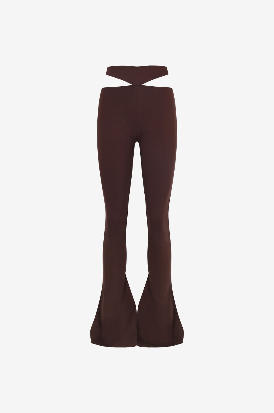 THE ATTICO Pantalon évasé en jersey à découpe Remi Femme MARRON 1