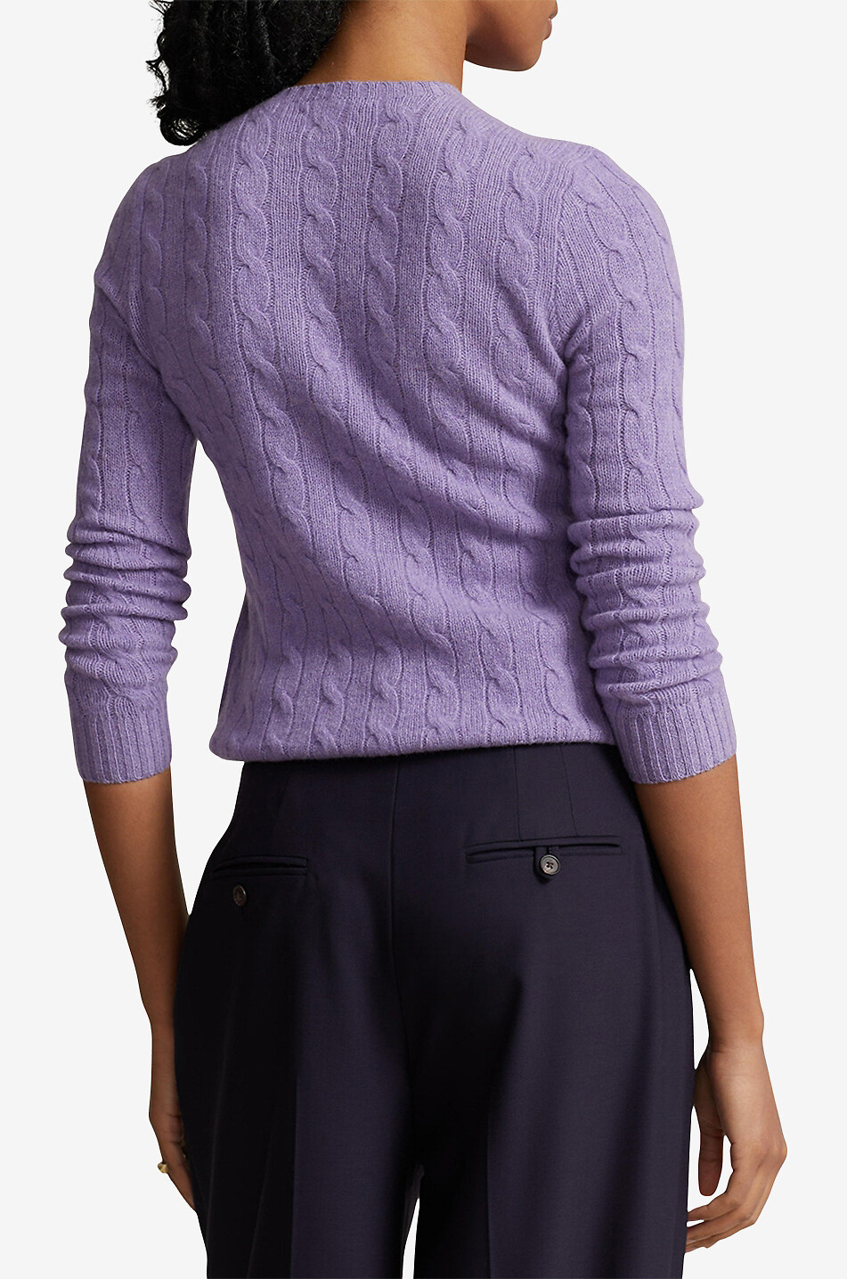 POLO RALPH LAUREN Pull torsadé en laine et cachemire Pony Femme VIOLET 3