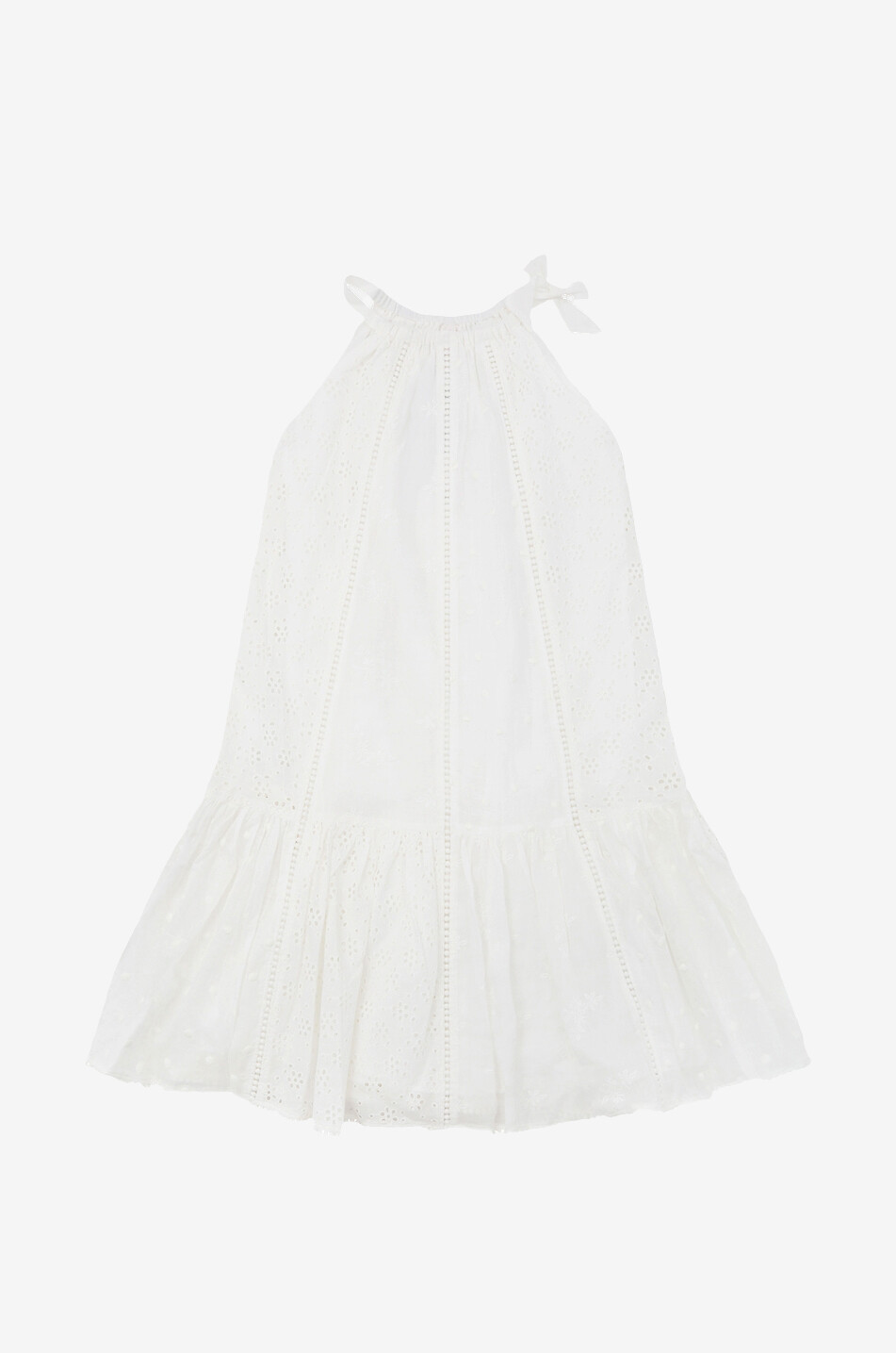 ZIMMERMANN Devi Lace Halter girl's sleeveless dress with openwork embroideries Girl EGGSHELL 1