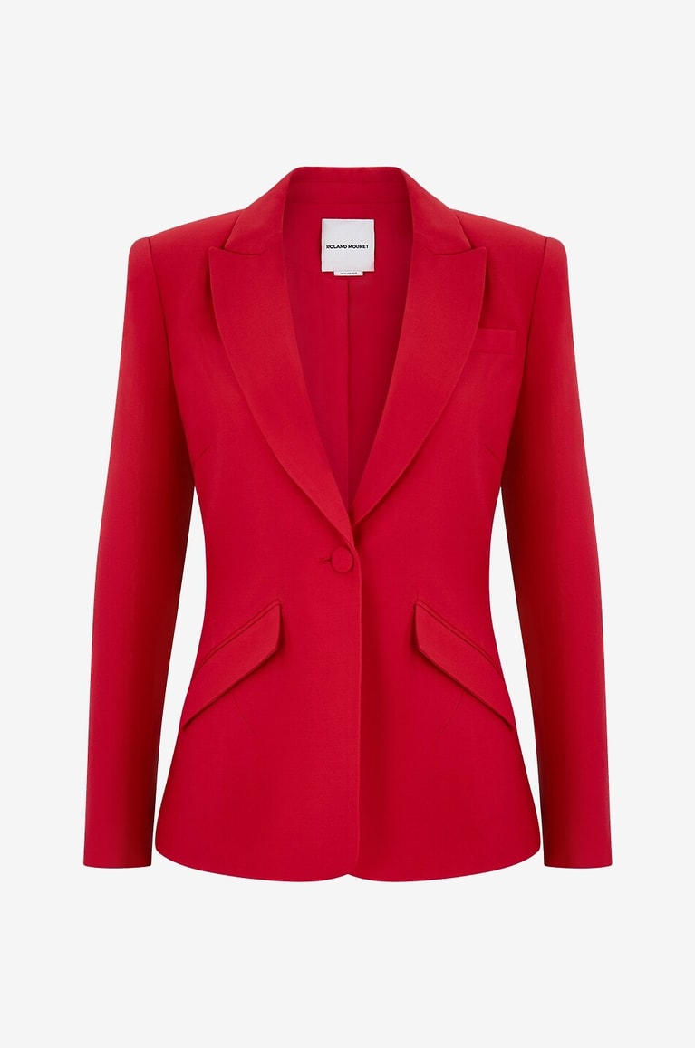 ROLAND MOURET Cinched wool and silk blazer Women RED 1