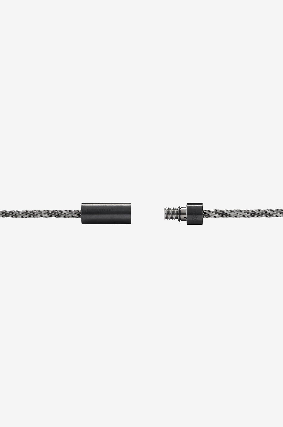 LE GRAMME Bracelet câble en argent brossé et céramique Câble Le 7g Homme NOIR 4